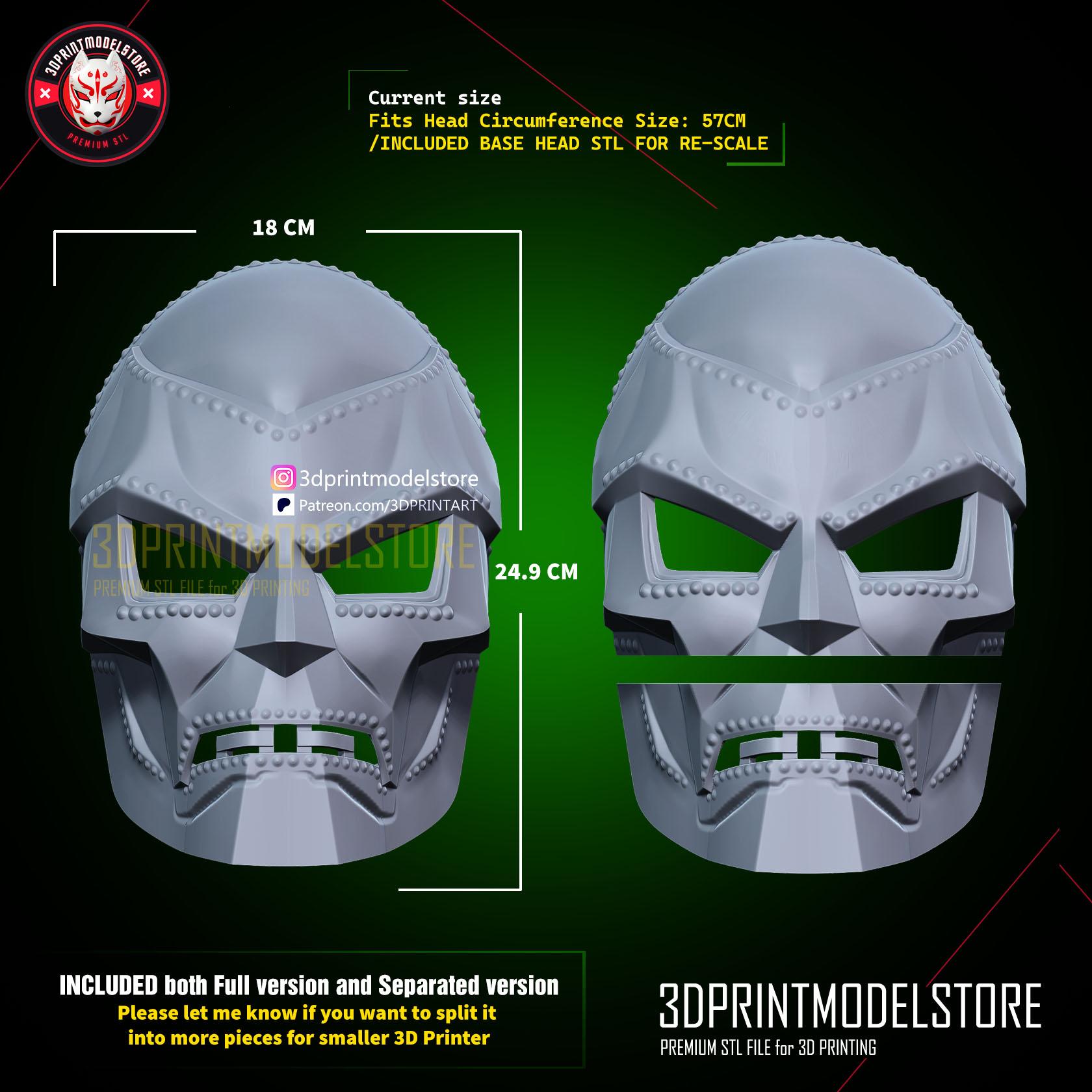 Dr Doom Mask - Marvel Doctor Doom Helmet -  Cosplay Props - FREE STL 3d model