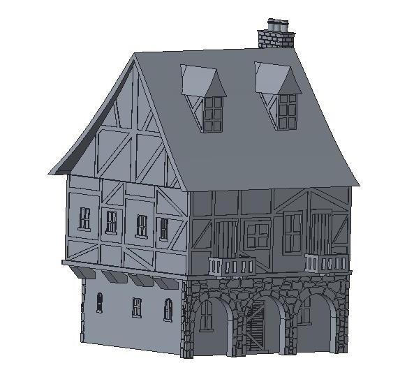 Another Tudor style house for wargaming 3d model