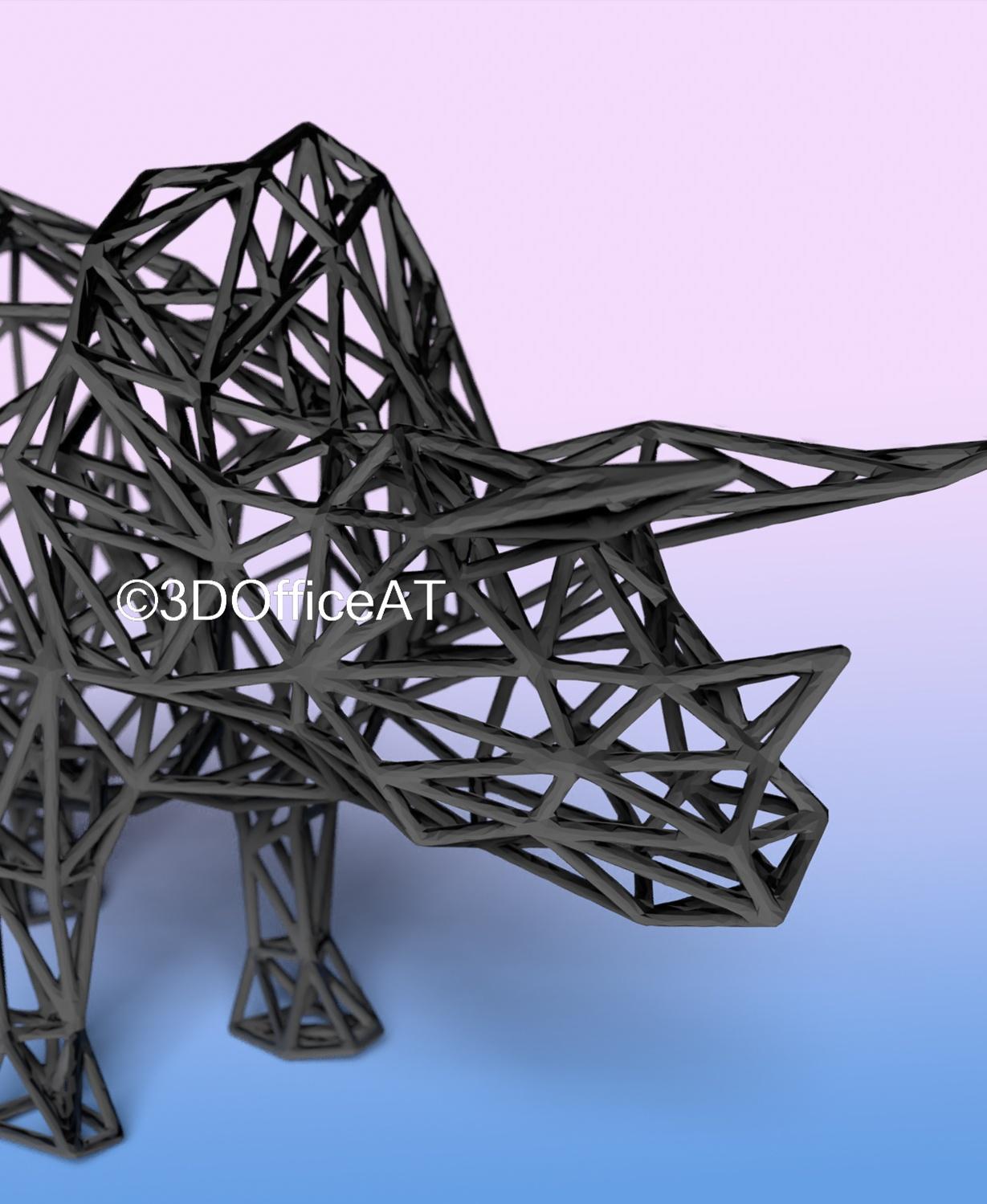 Triceratops Wire Art 3d model