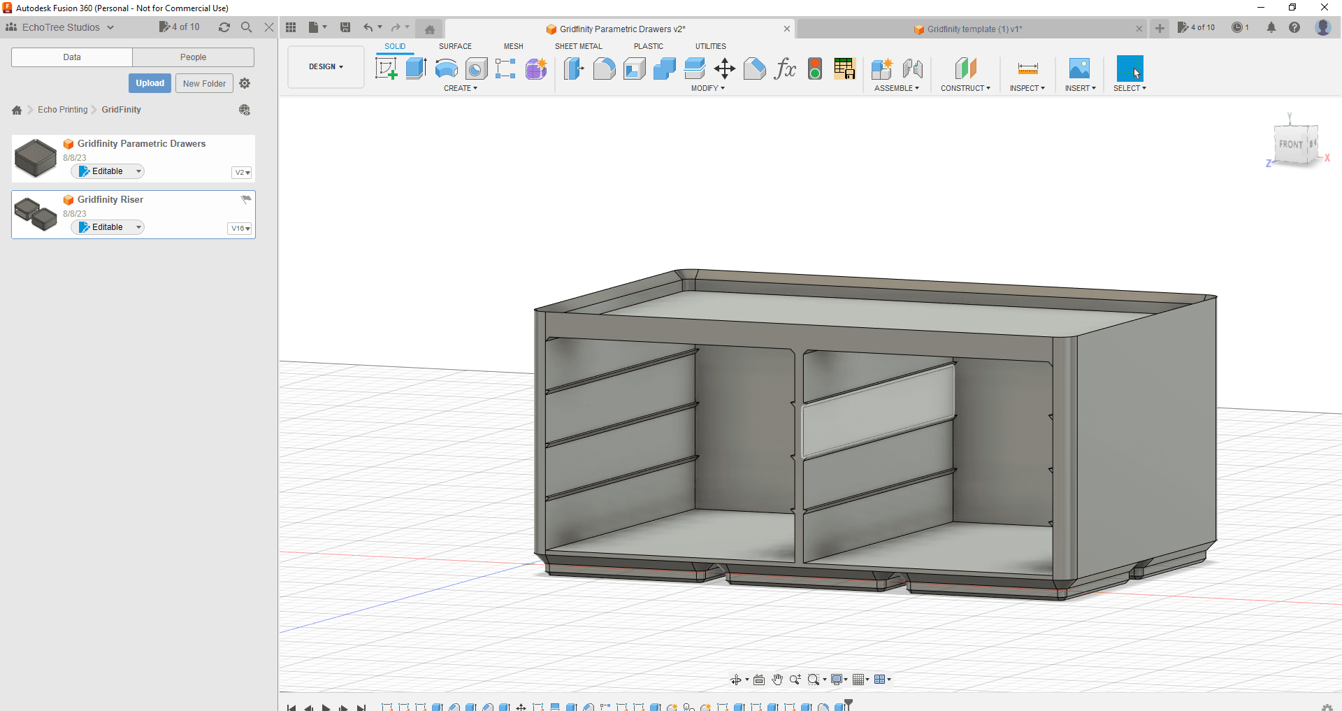 Gridfinity Parametric Drawers 3d model