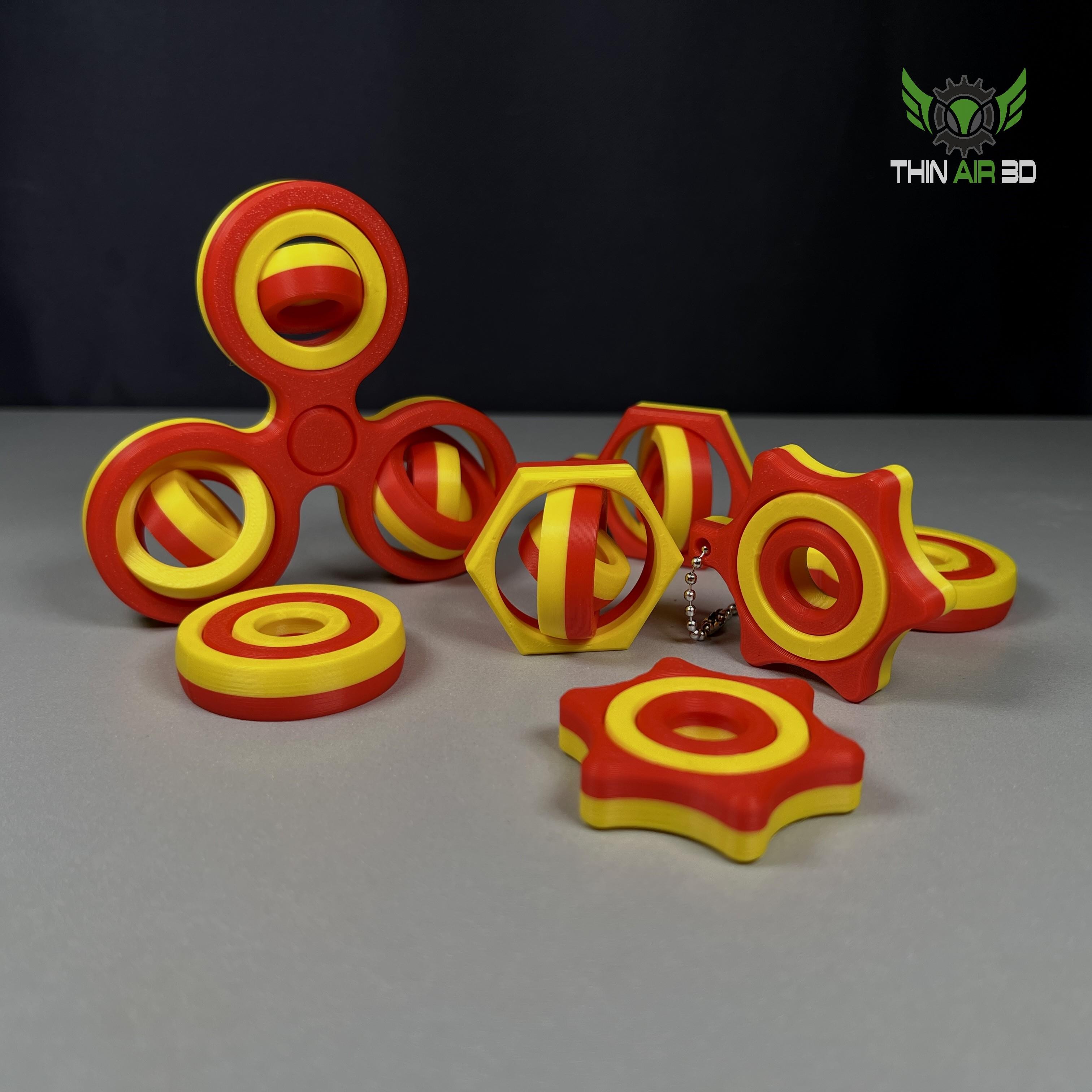 Gyro Fidgets (4 Variations, 7 Models) 3d model