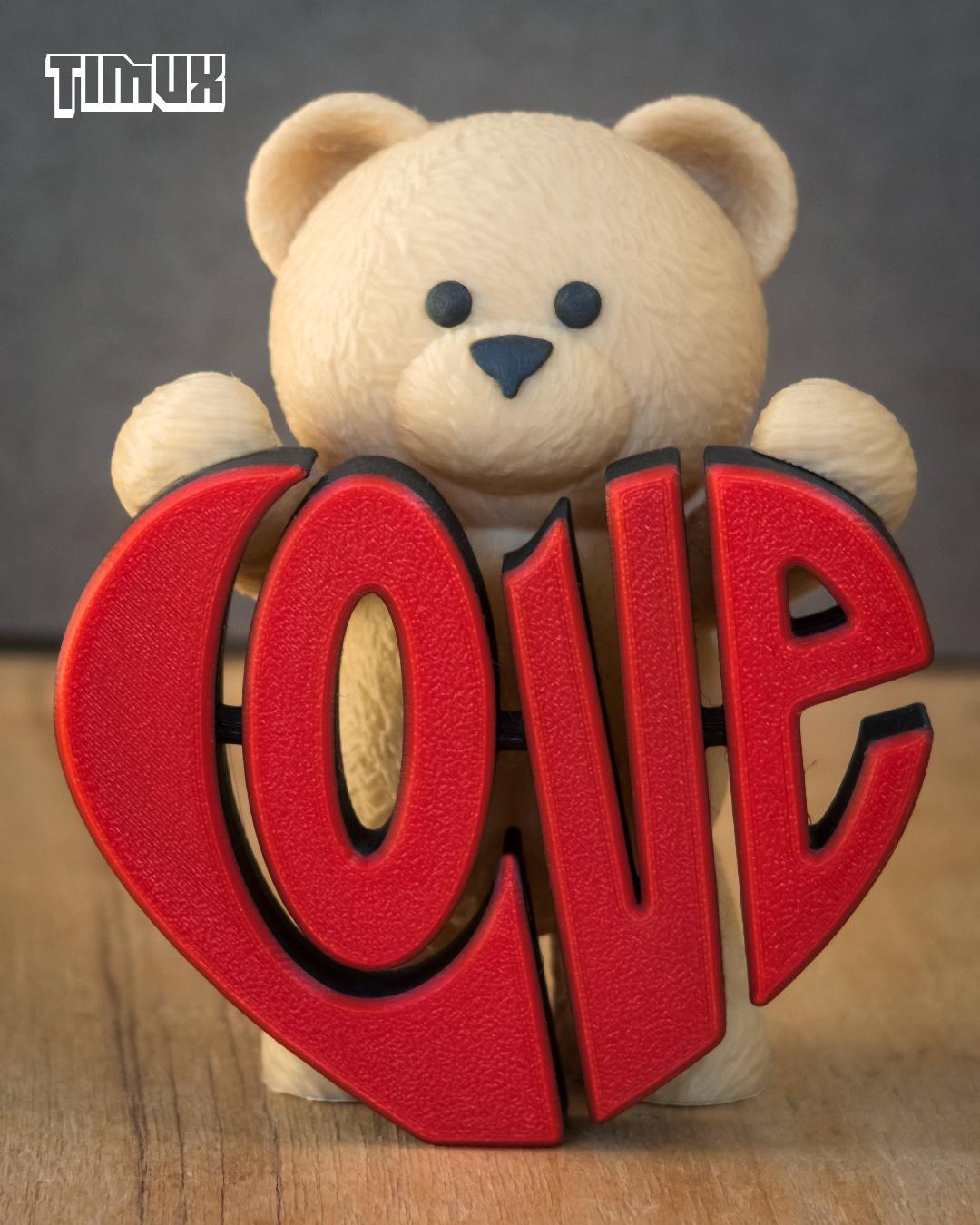 TEDDY BEAR WITH A LOVE SIGN 3d model