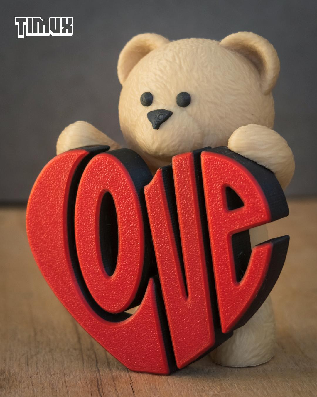 TEDDY BEAR WITH A LOVE SIGN 3d model