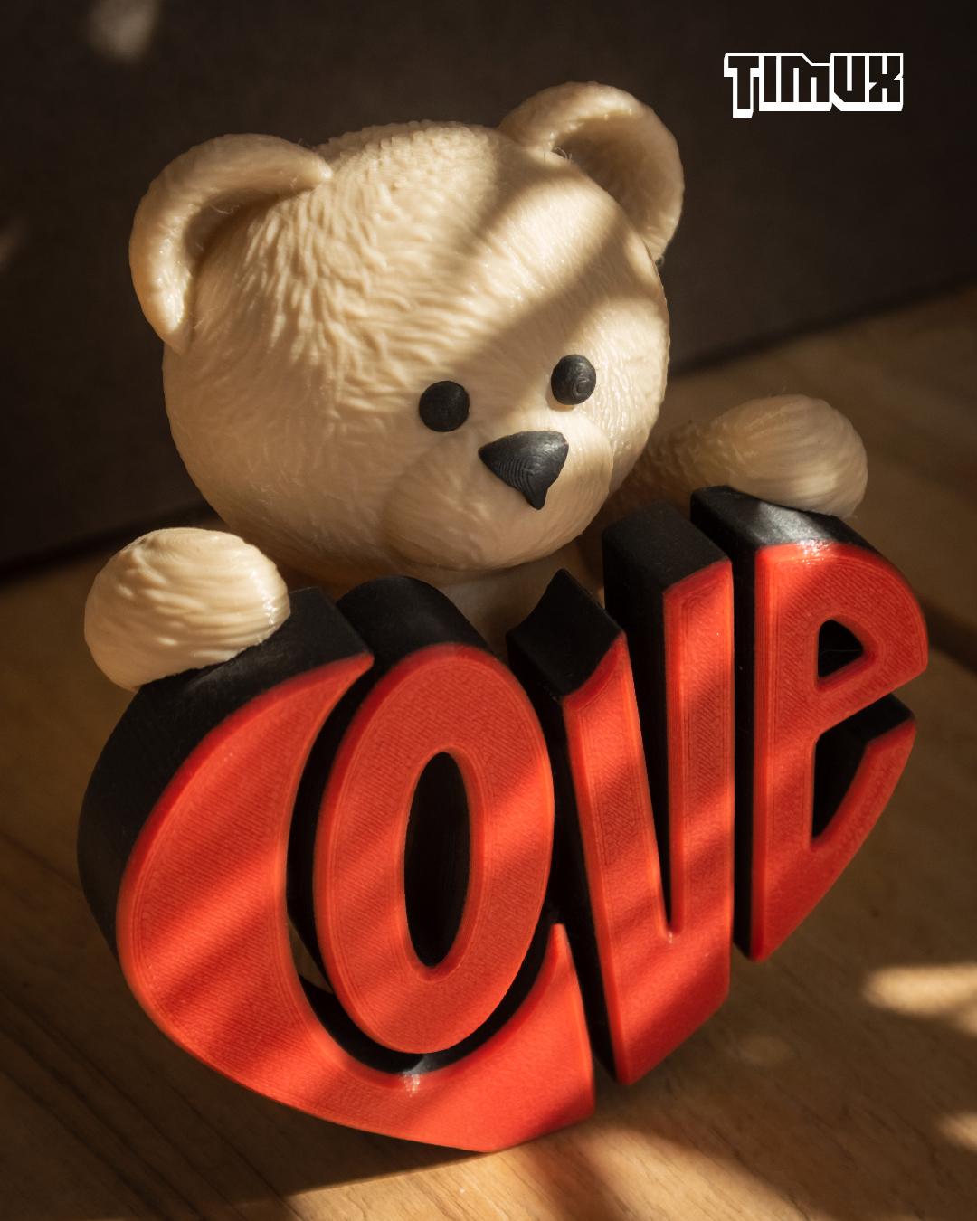 TEDDY BEAR WITH A LOVE SIGN 3d model