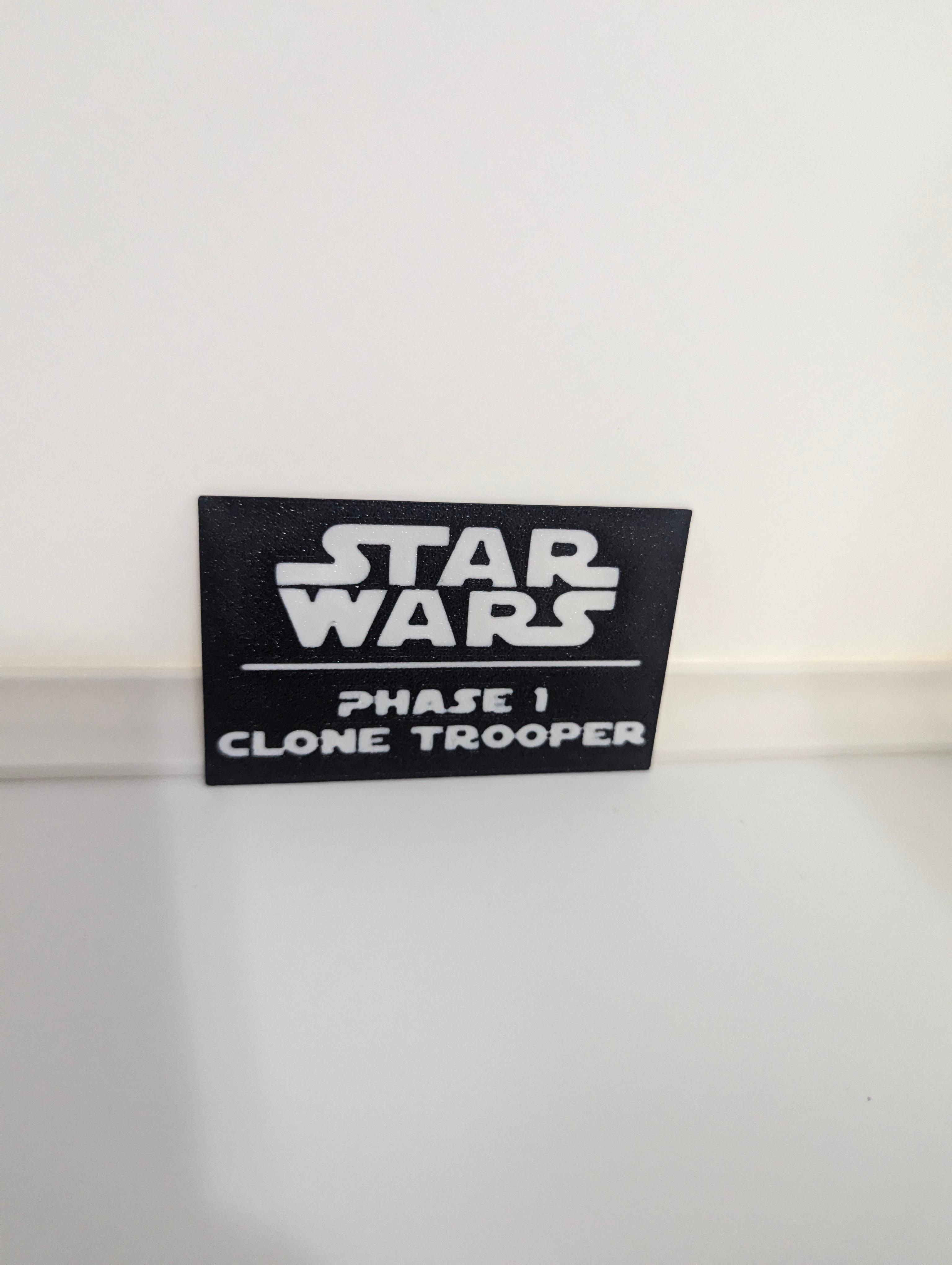 Phase 1 Clone Trooper Multicolor Nameplates 3d model