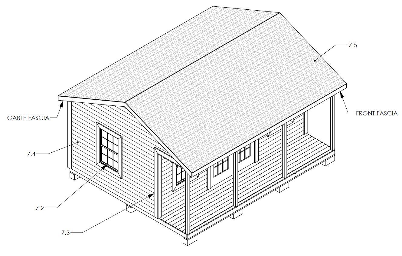 Shed with Porch 16' x 20' 3d model