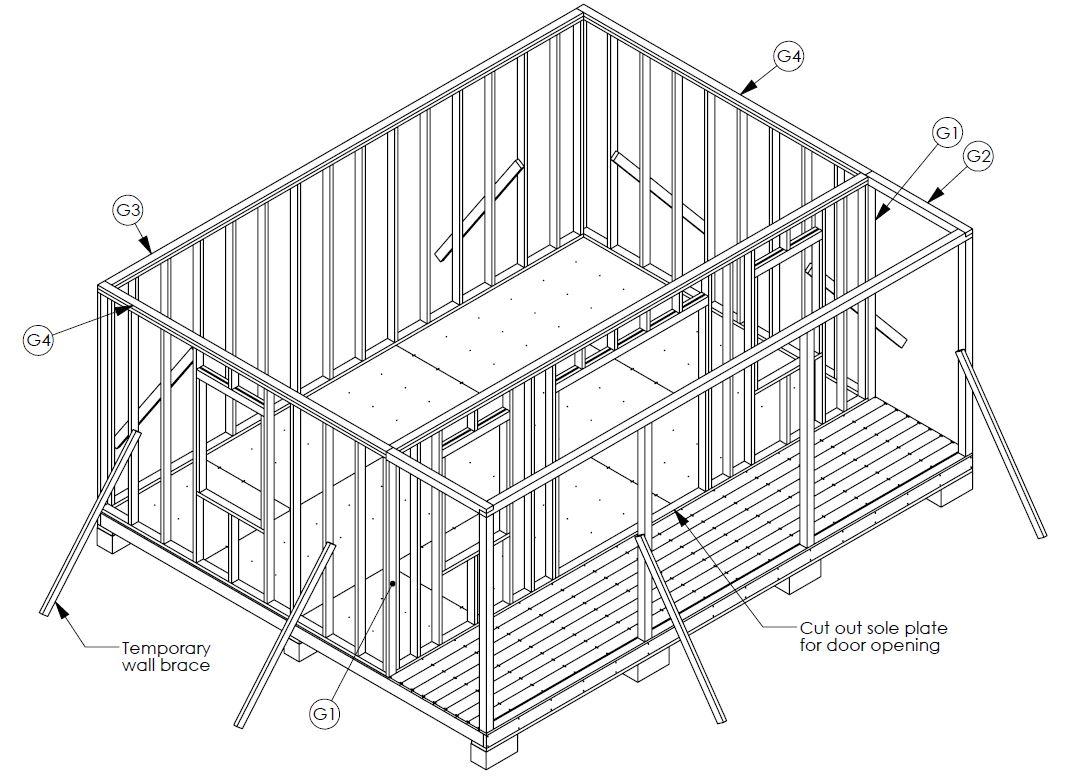 Shed with Porch 16' x 20' 3d model