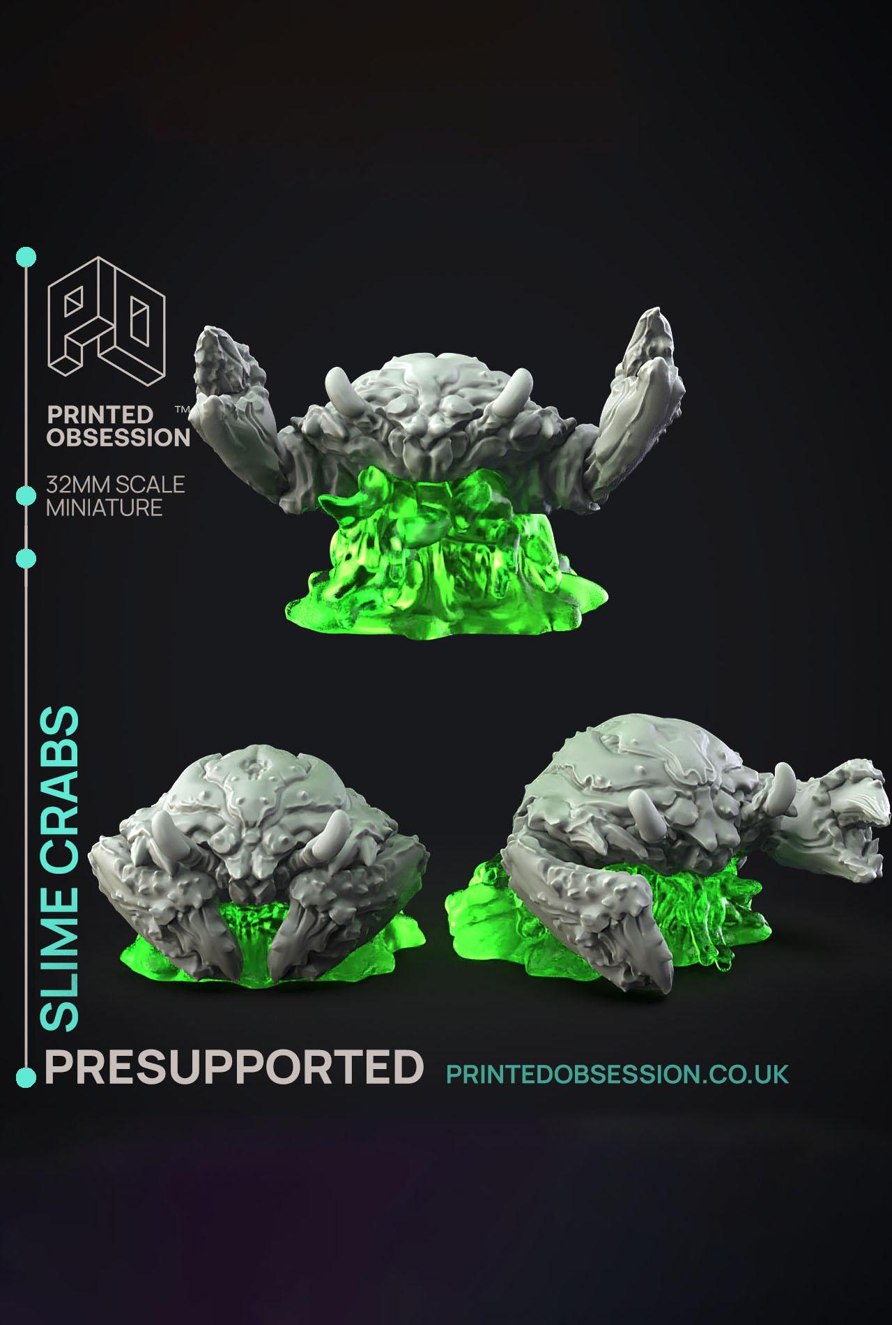 Slime Crab 1 - The Gelatinous Queen - PRESUPPORTED - Illustrated and Stats - 32mm scale			 3d model