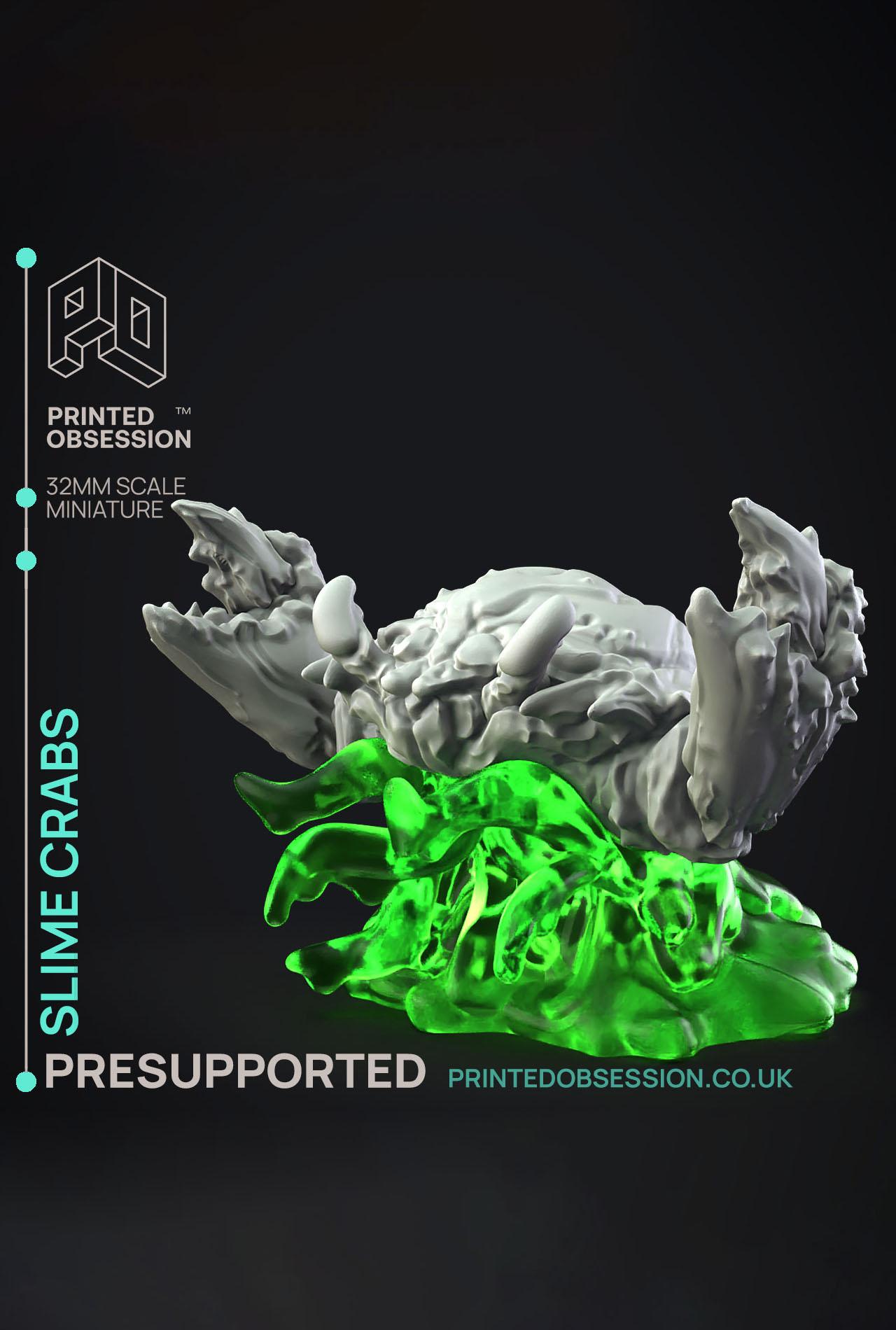 Slime Crab 1 - The Gelatinous Queen - PRESUPPORTED - Illustrated and Stats - 32mm scale			 3d model