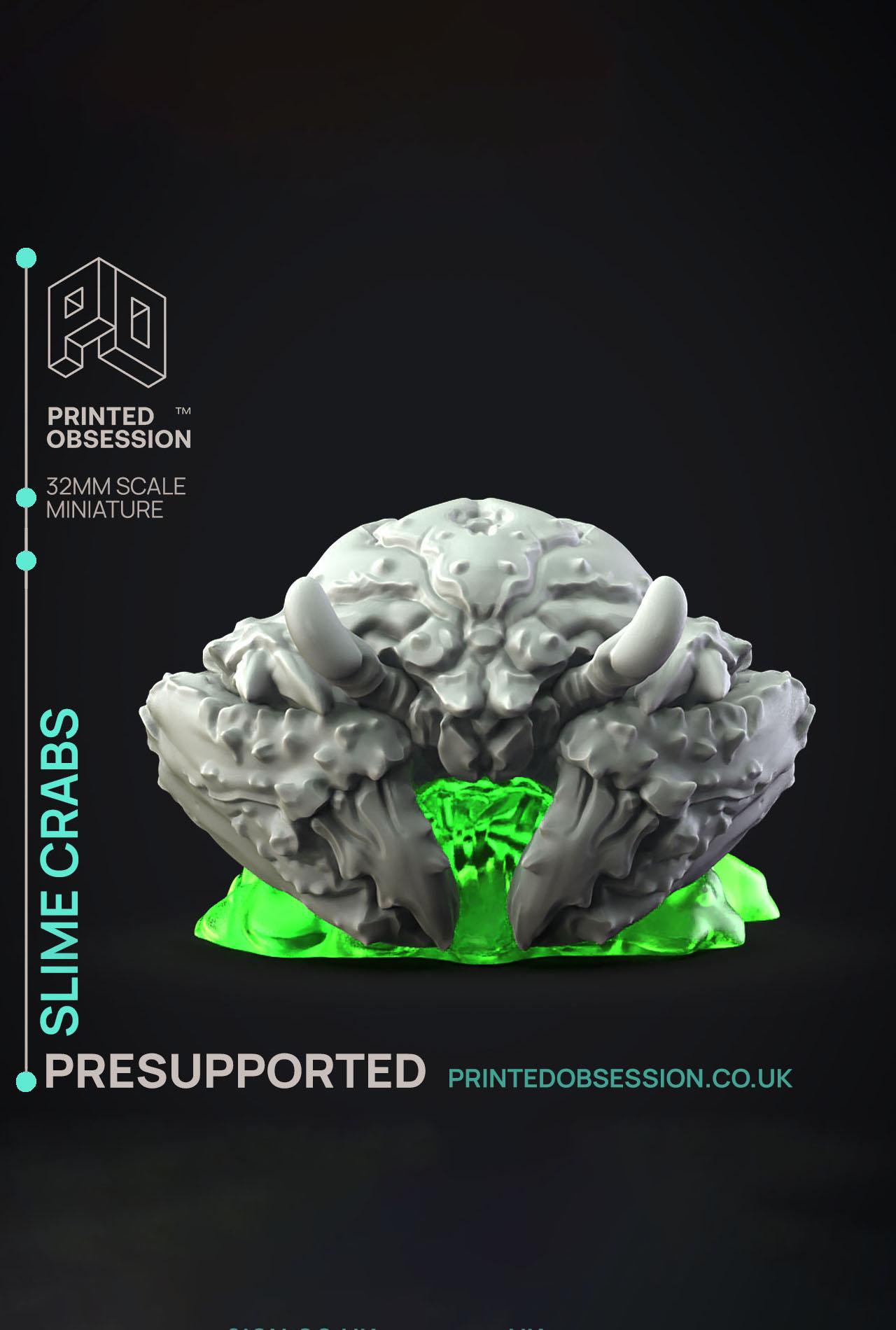 Slime Crab 1 - The Gelatinous Queen - PRESUPPORTED - Illustrated and Stats - 32mm scale			 3d model