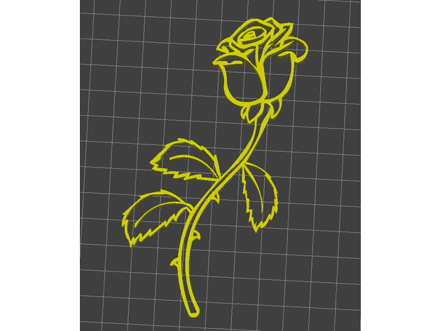 Rose with thorns outline 3d model