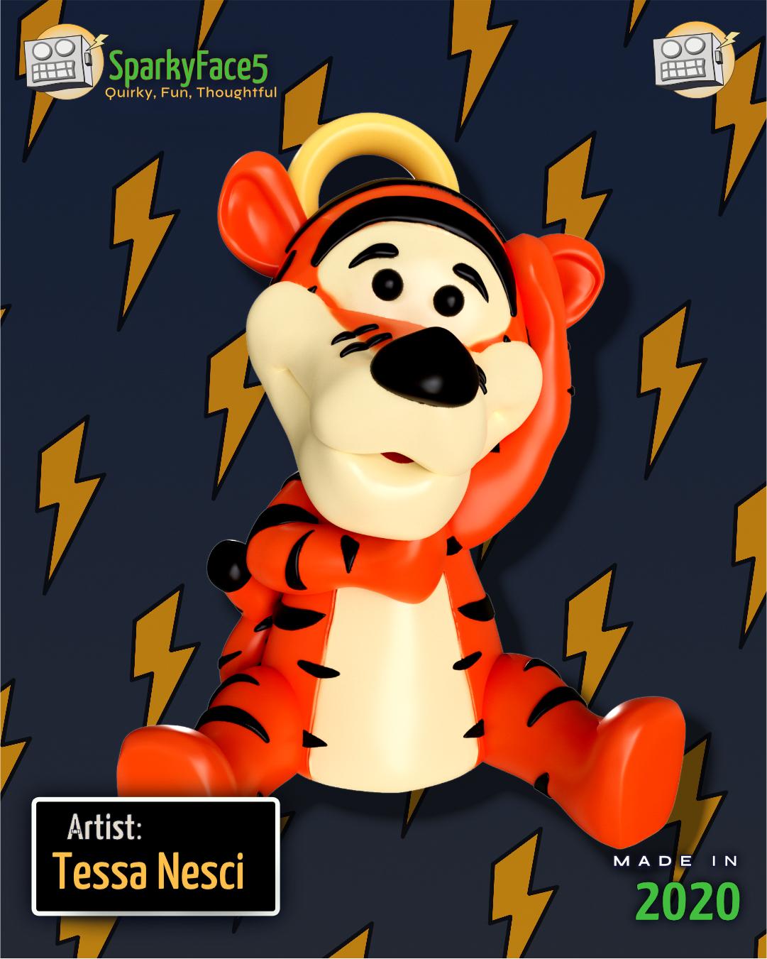 Tigger Ornament - Support Free 3d model