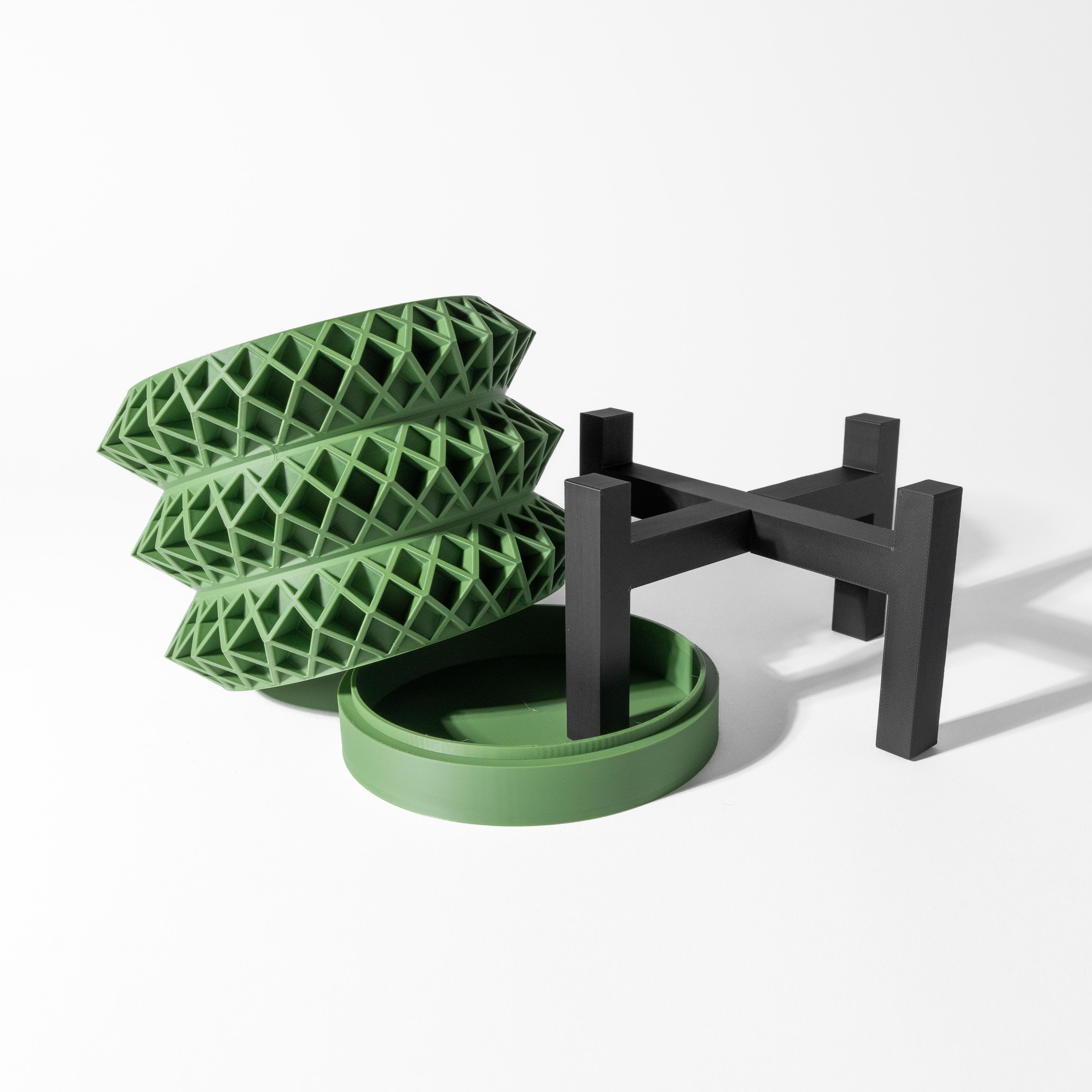 The Tomo Planter Pot with Drainage Tray & Stand: Modern and Unique Home Decor for Plants 3d model