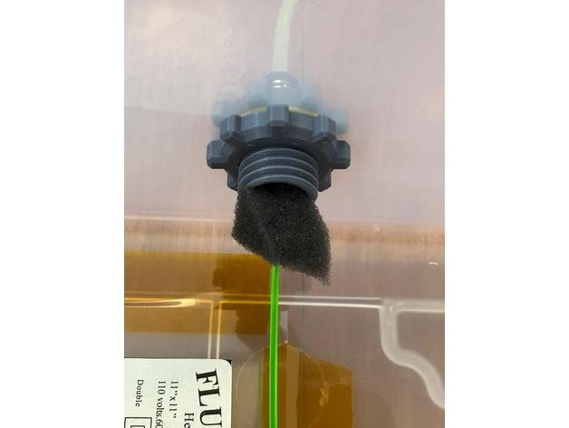 Dry-box Filament Pass-Through - Installing some foam filter in the passthrough. - 3d model