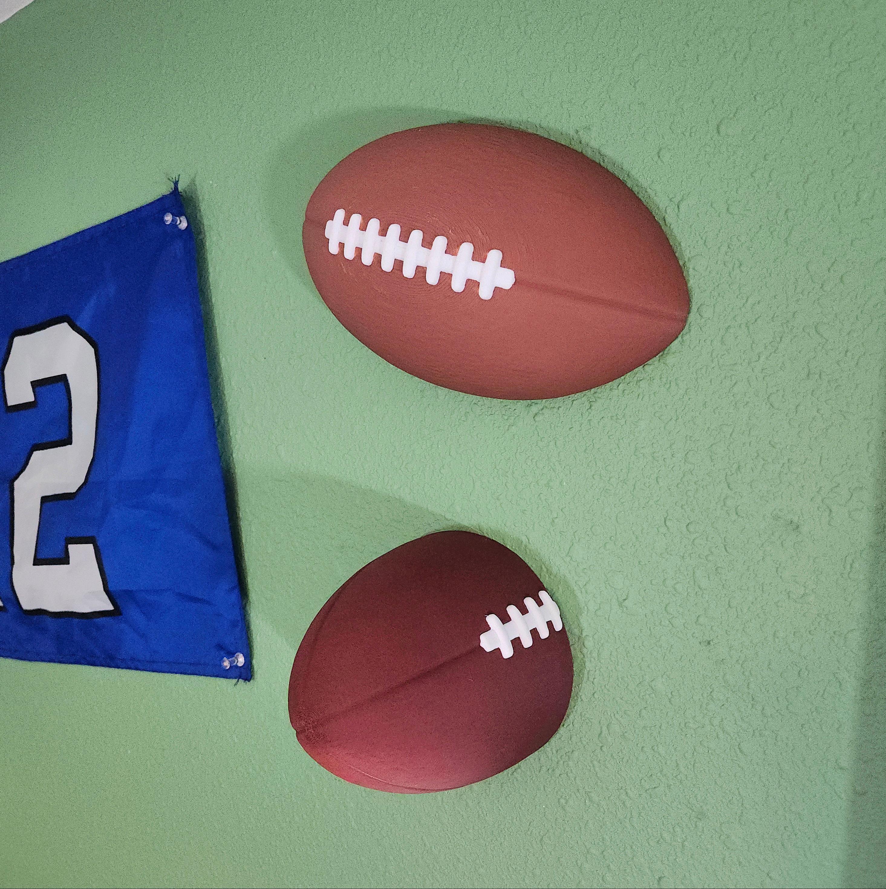 Lifesize Decorative American Football Half v2 :: 'Wall Ballz' Hanging Pop-Out 3D Art Collection 3d model