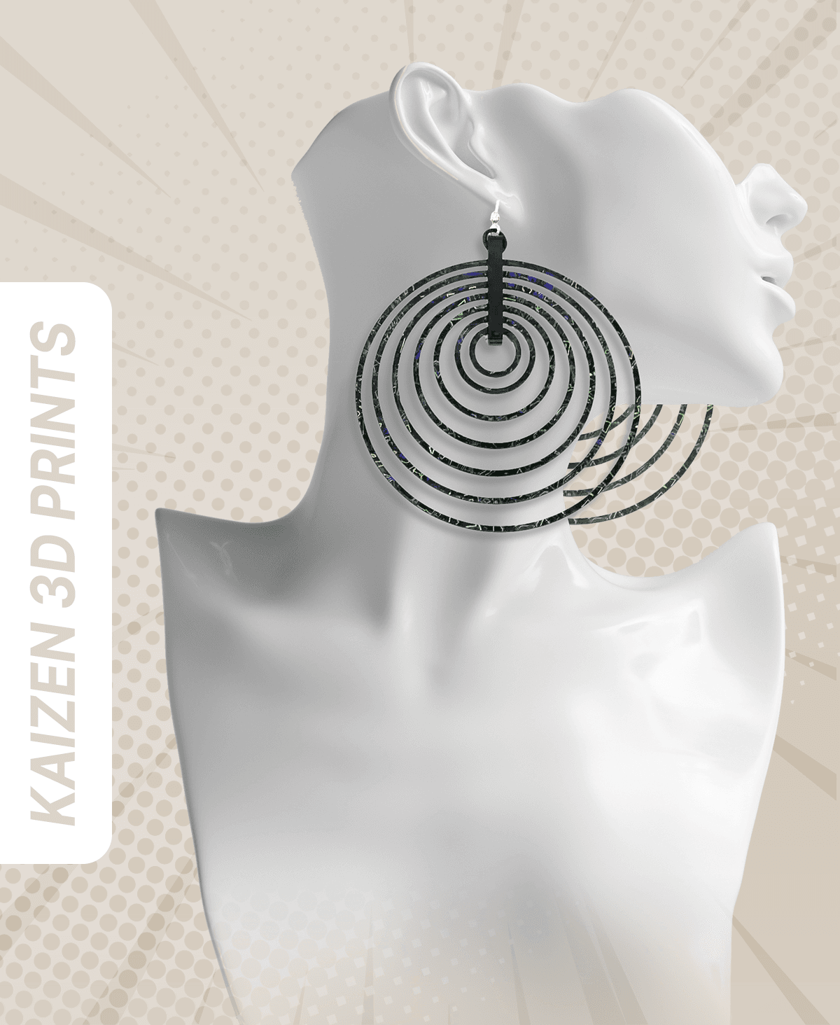 7 rings earrings (Large and small) 3d model