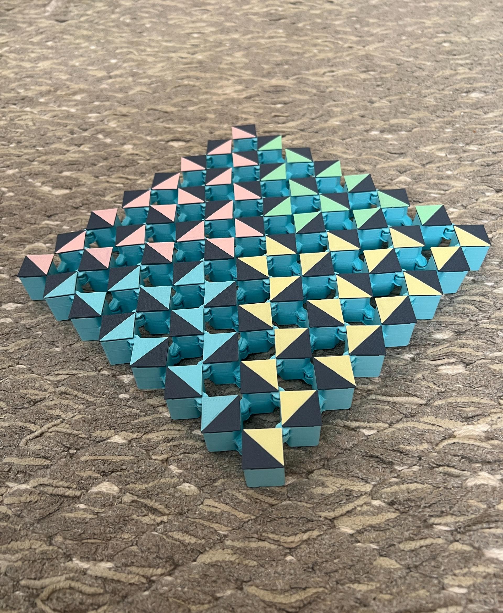 Auxetic Tile // 18mm Diagonal Split 3d model