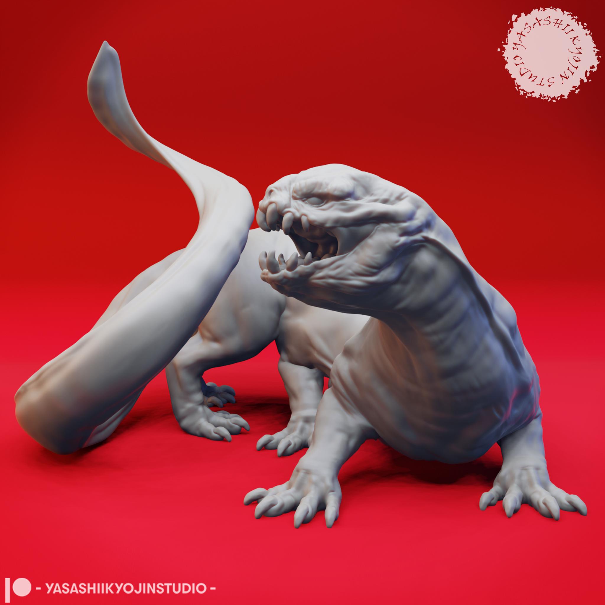 Frost Salamander - Tabletop Miniature (Pre-Supported) 3d model