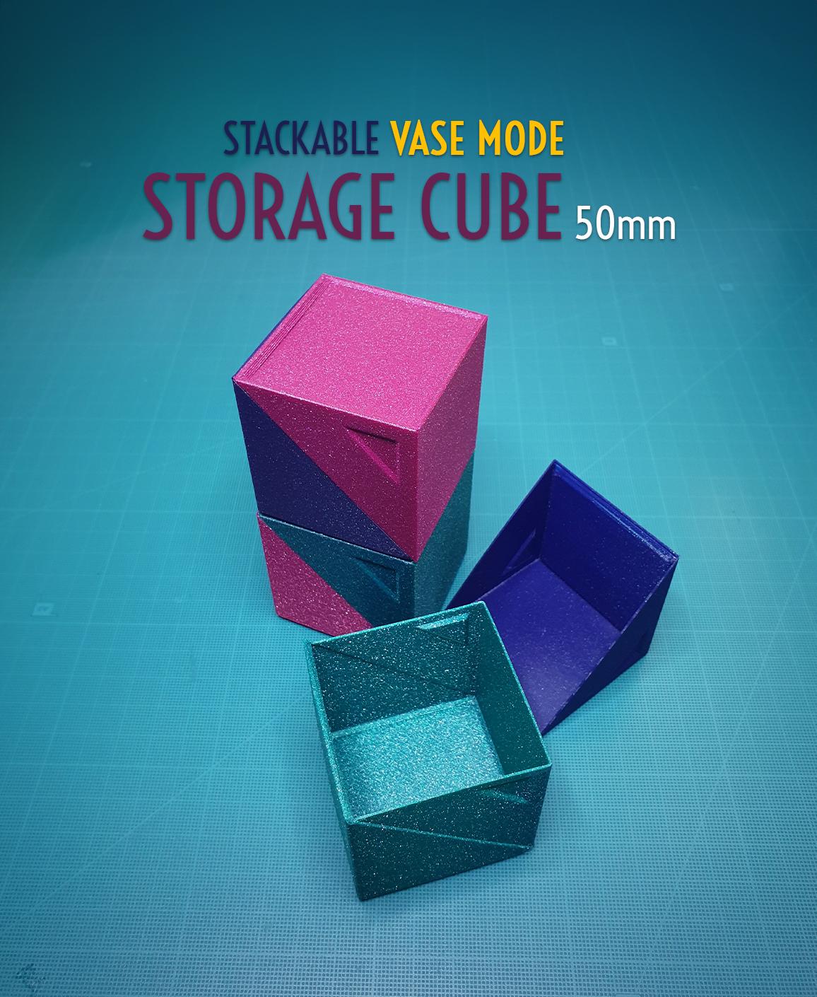 Stackable Storage Cube 50mm || Vase Mode 3d model