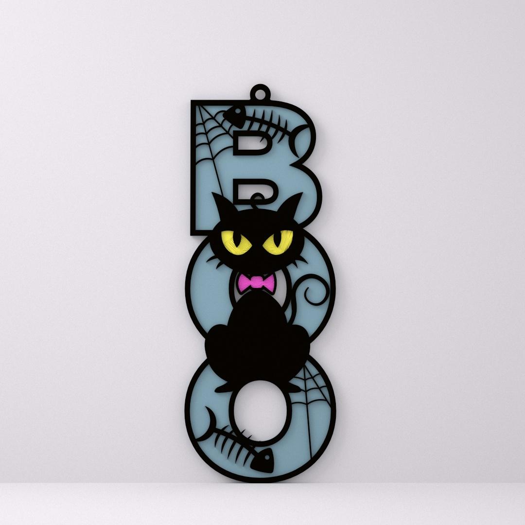 Gato Boo! /Cat Boo! Svg / CNC / 3D model 3d model