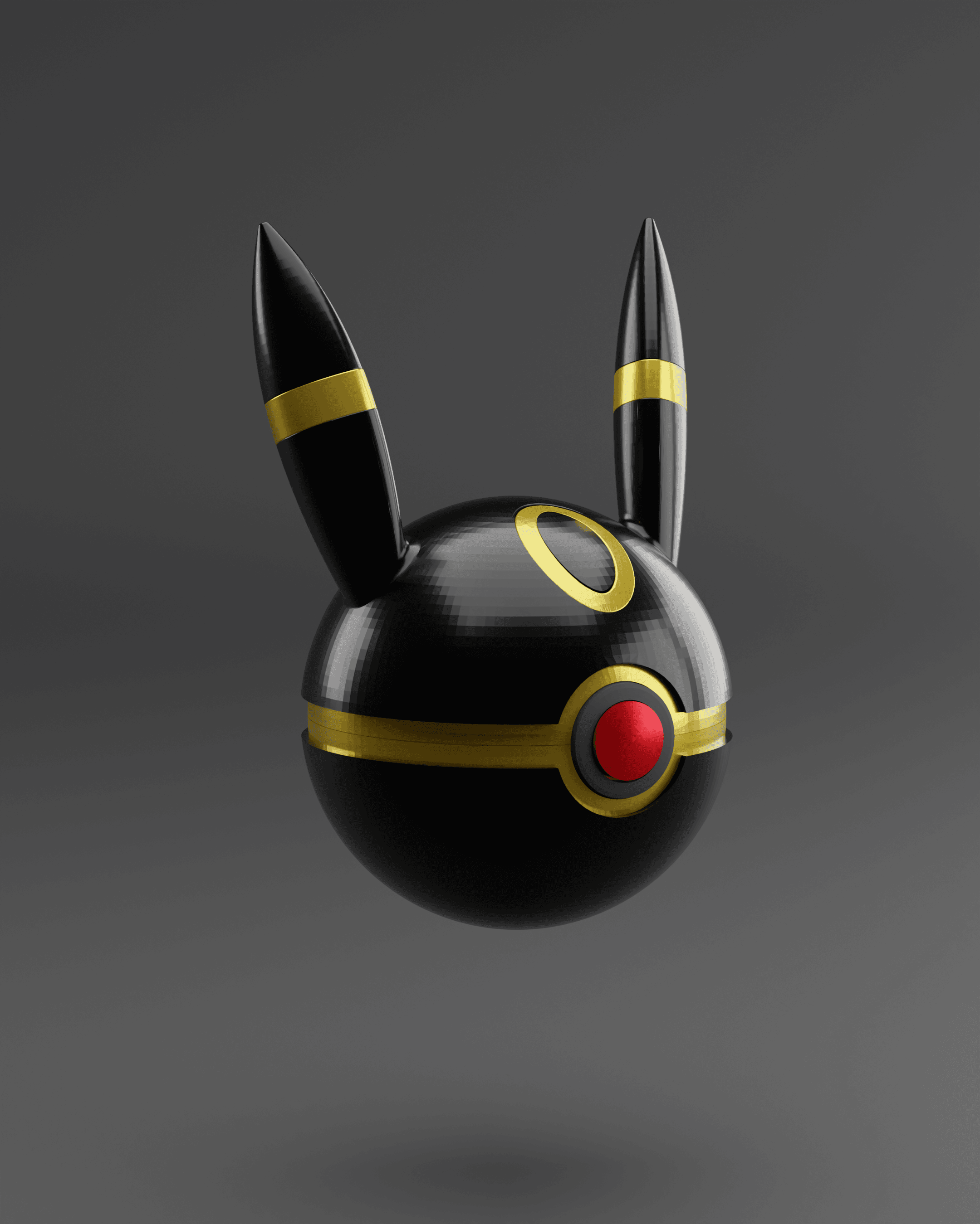 UmbreBall Umbreon Themed Opening Pokeball - Fan Art 3d model