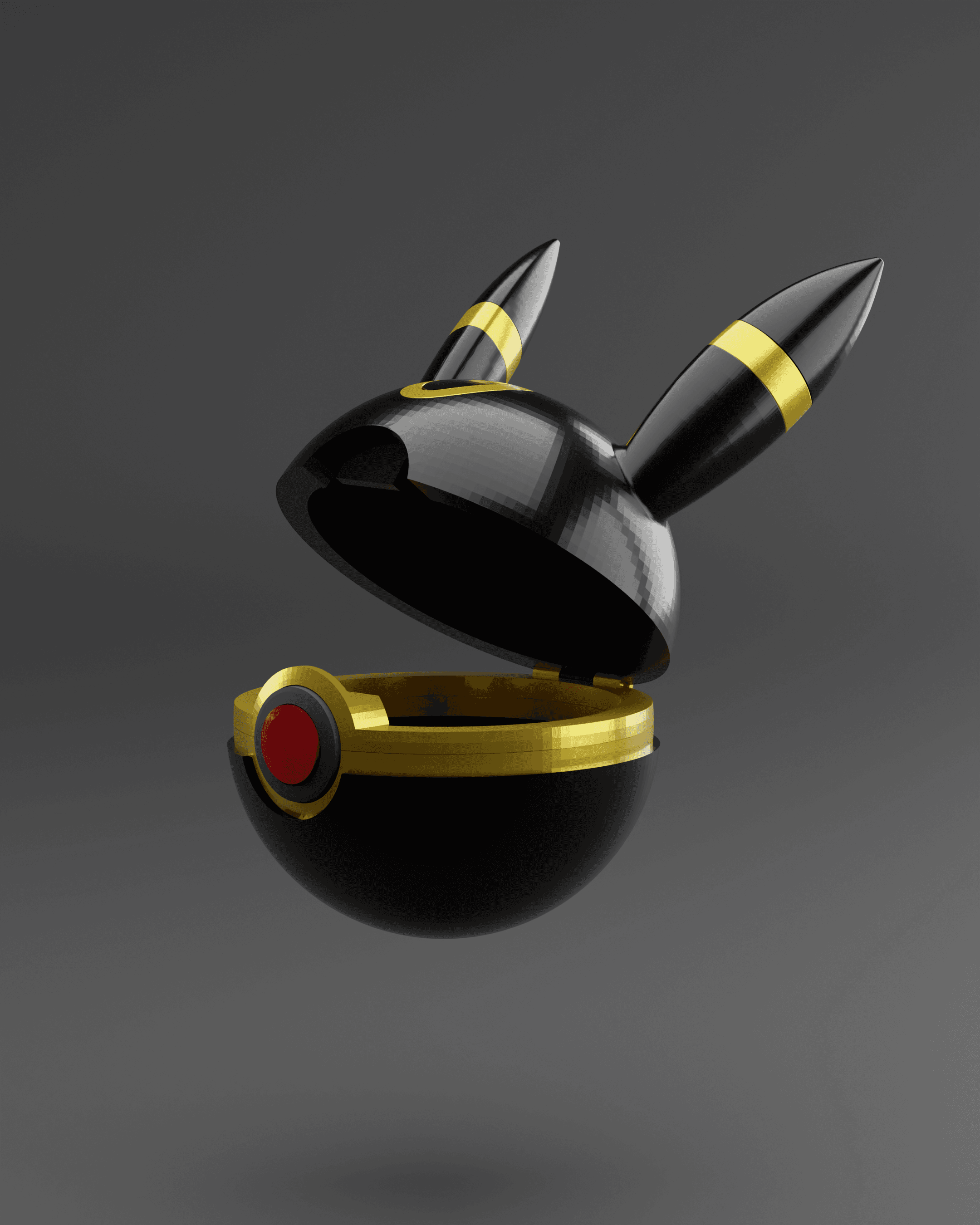 UmbreBall Umbreon Themed Opening Pokeball - Fan Art 3d model