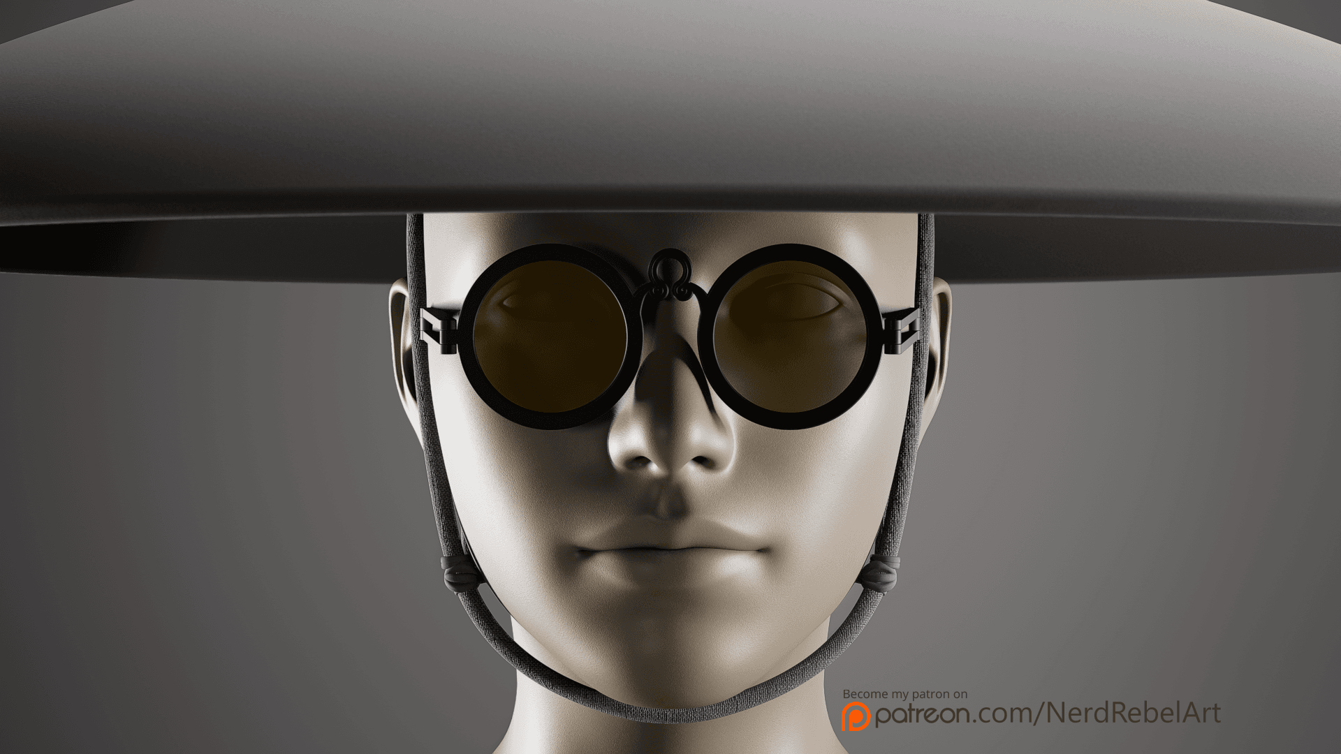 Samurai glasses 3d model