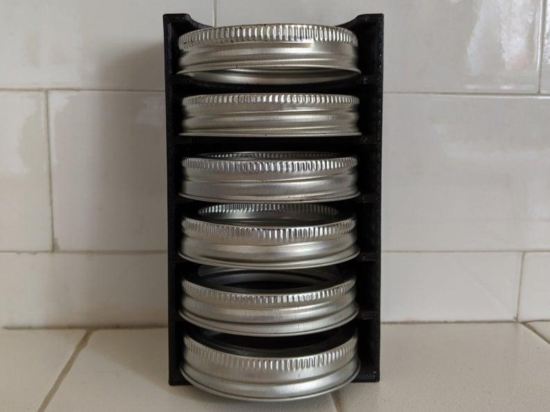 Mason Jar Lid Rack 3d model