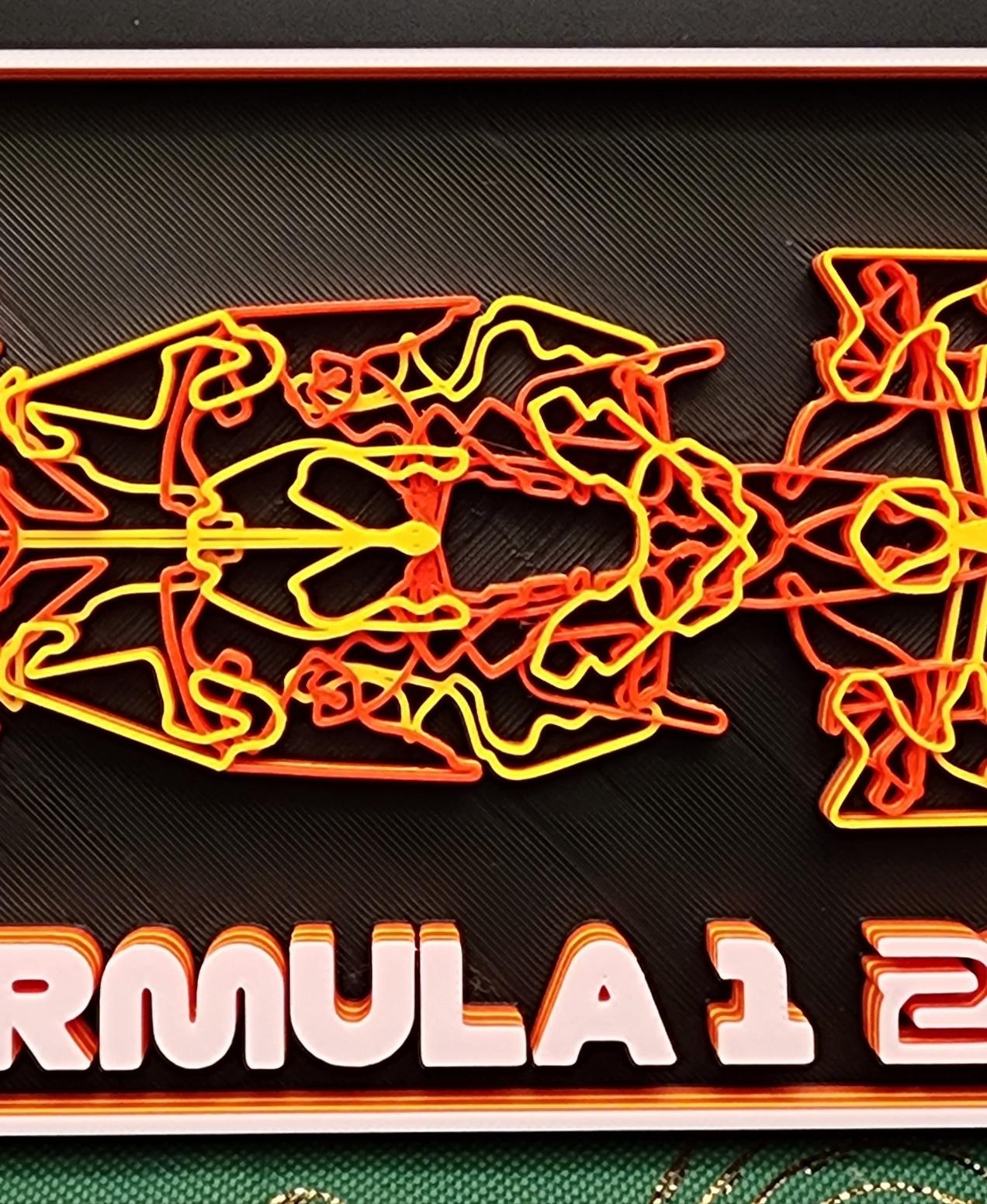 Formula One 2024 Art - In Ferrari Red and Yellow. Great model that was easy to print on my X1C. - 3d model