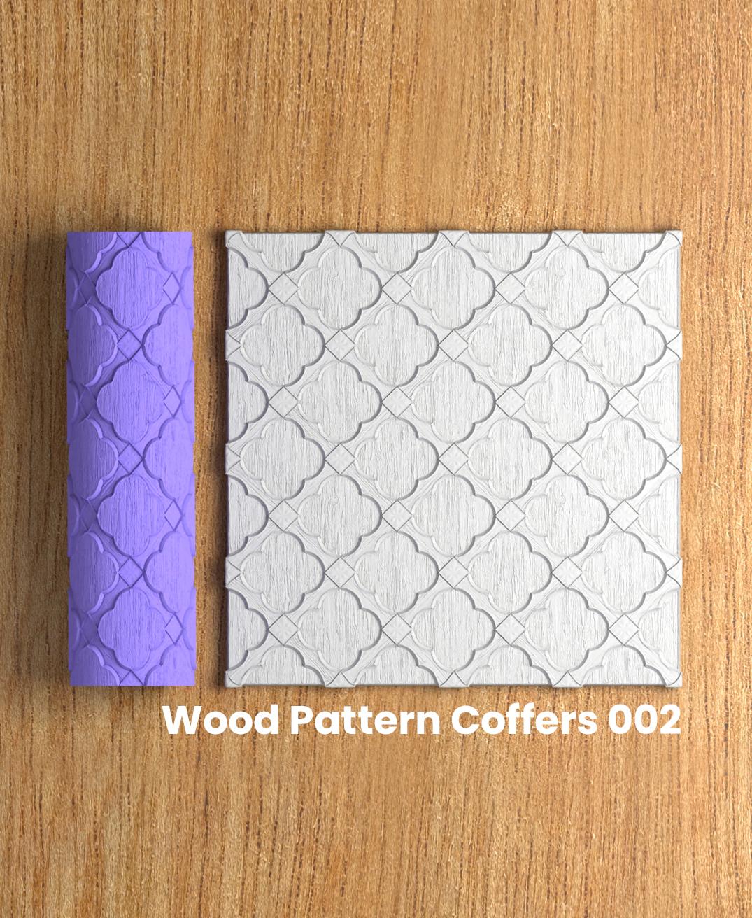 Collection Green | Wood Pattern Coffers 002 | Polymer Clay Seamless Texture Roller 3d model