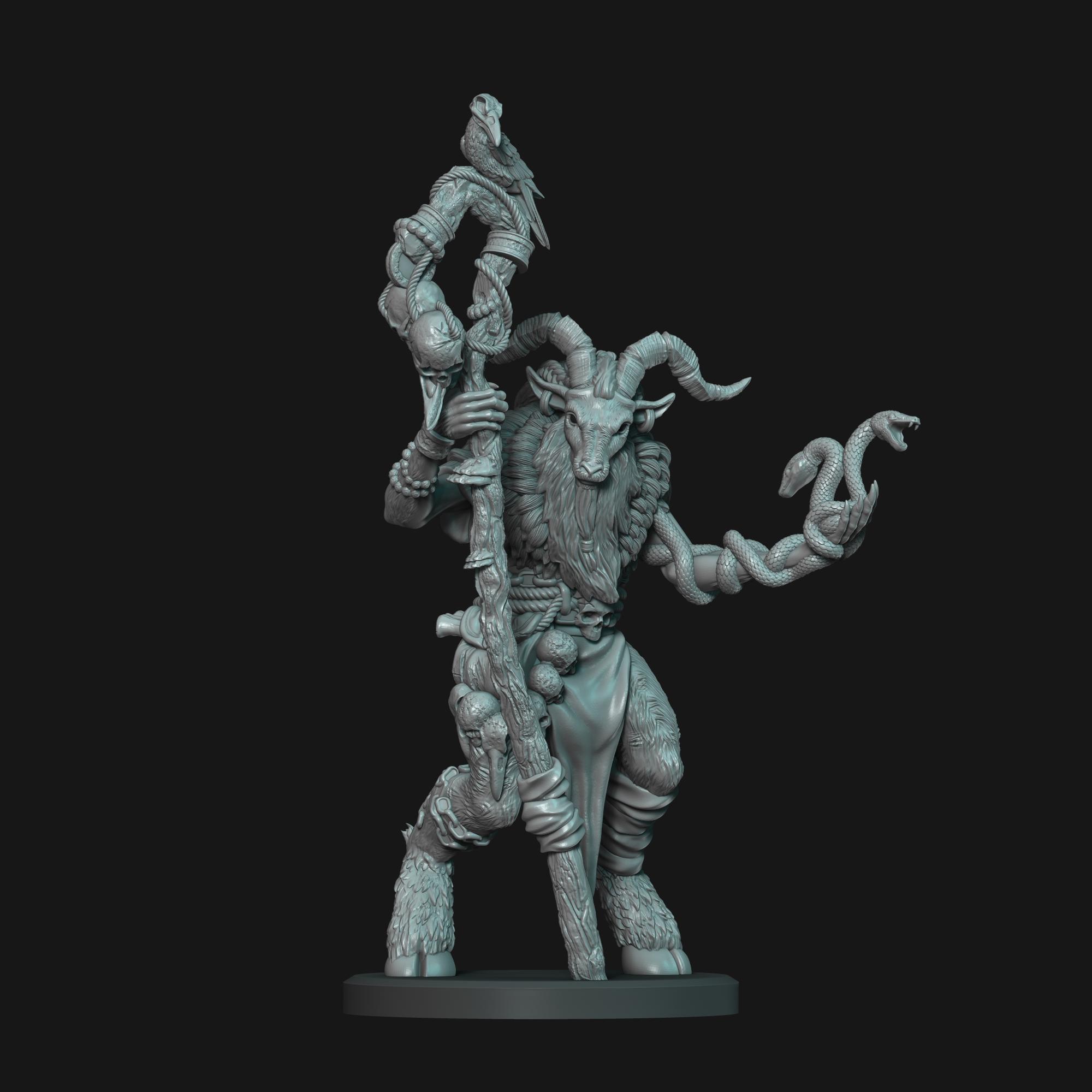 Satyr Druid - Lelden Saltius - D&D Mini 3d model