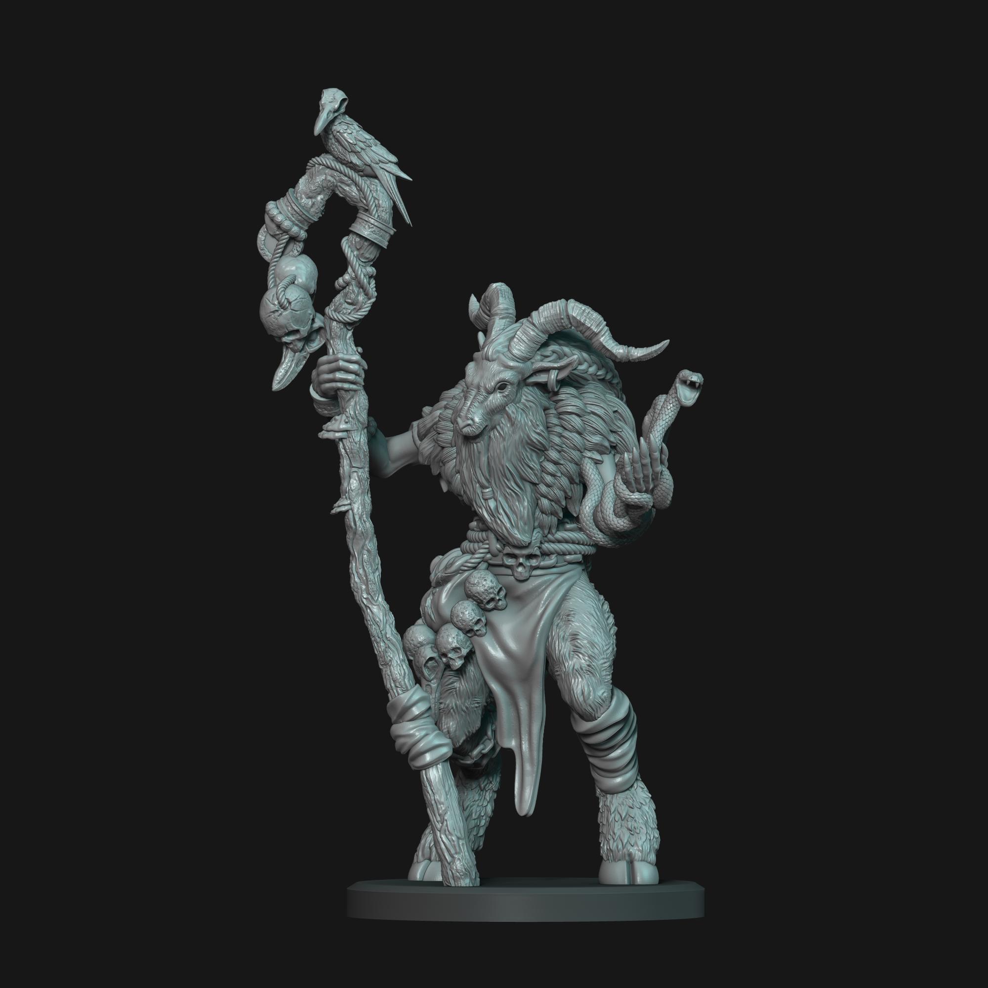 Satyr Druid - Lelden Saltius - D&D Mini 3d model