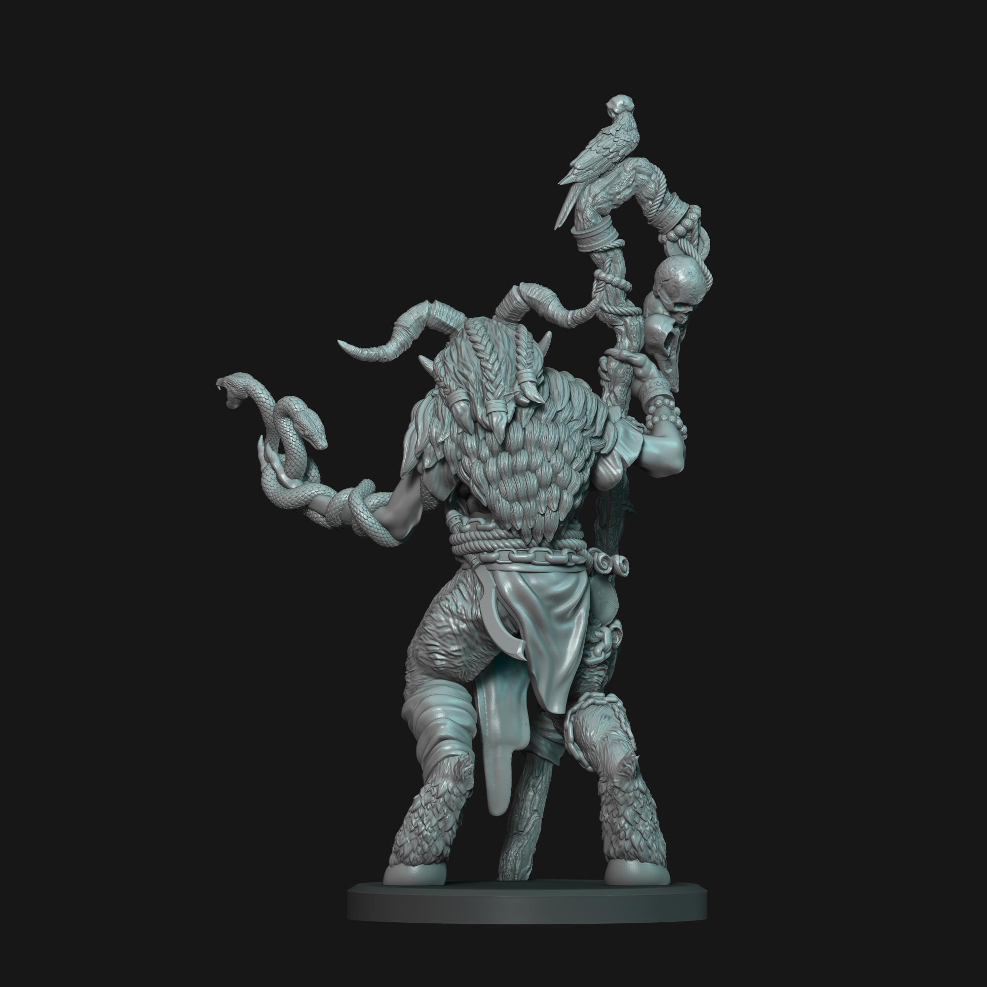 Satyr Druid - Lelden Saltius - D&D Mini 3d model