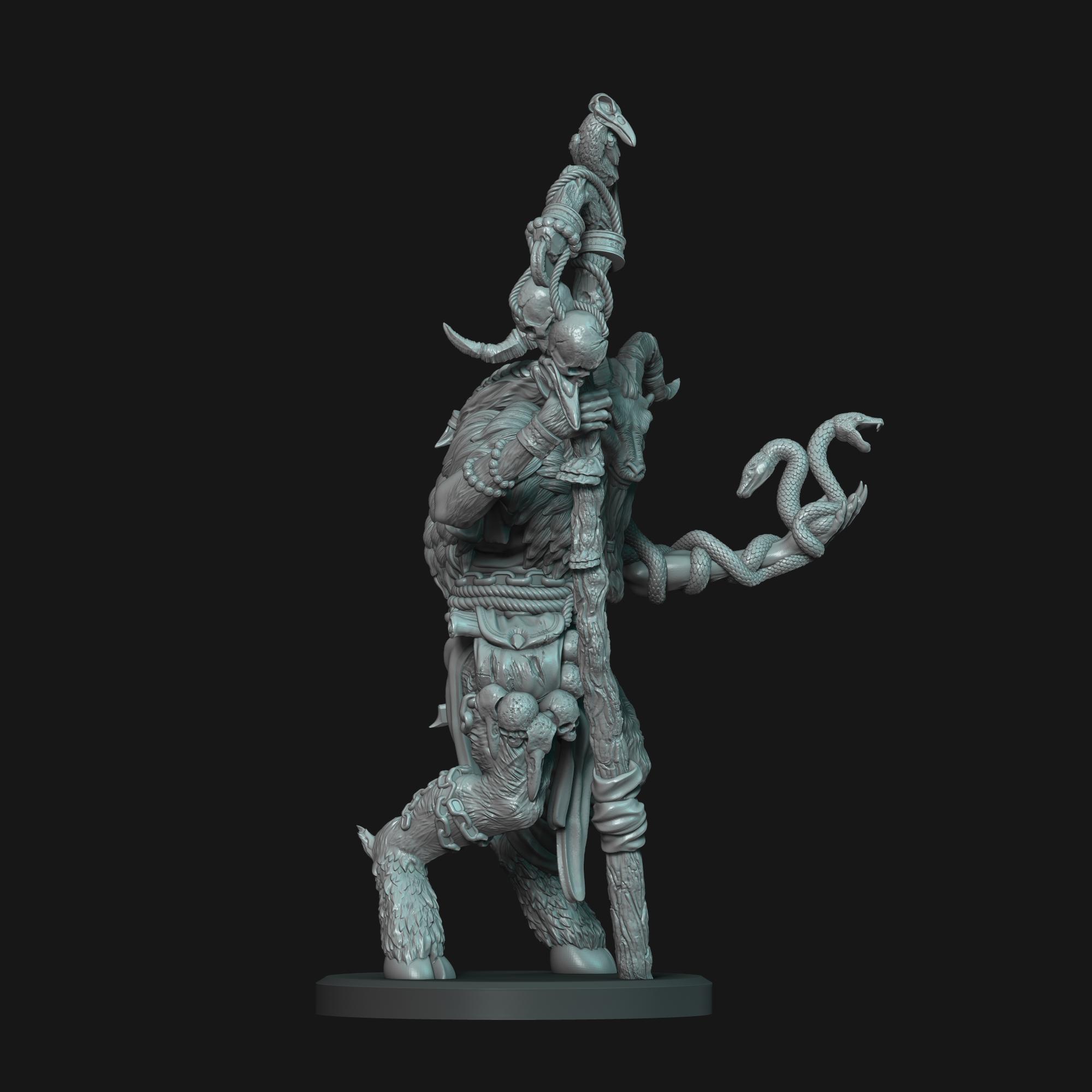 Satyr Druid - Lelden Saltius - D&D Mini 3d model