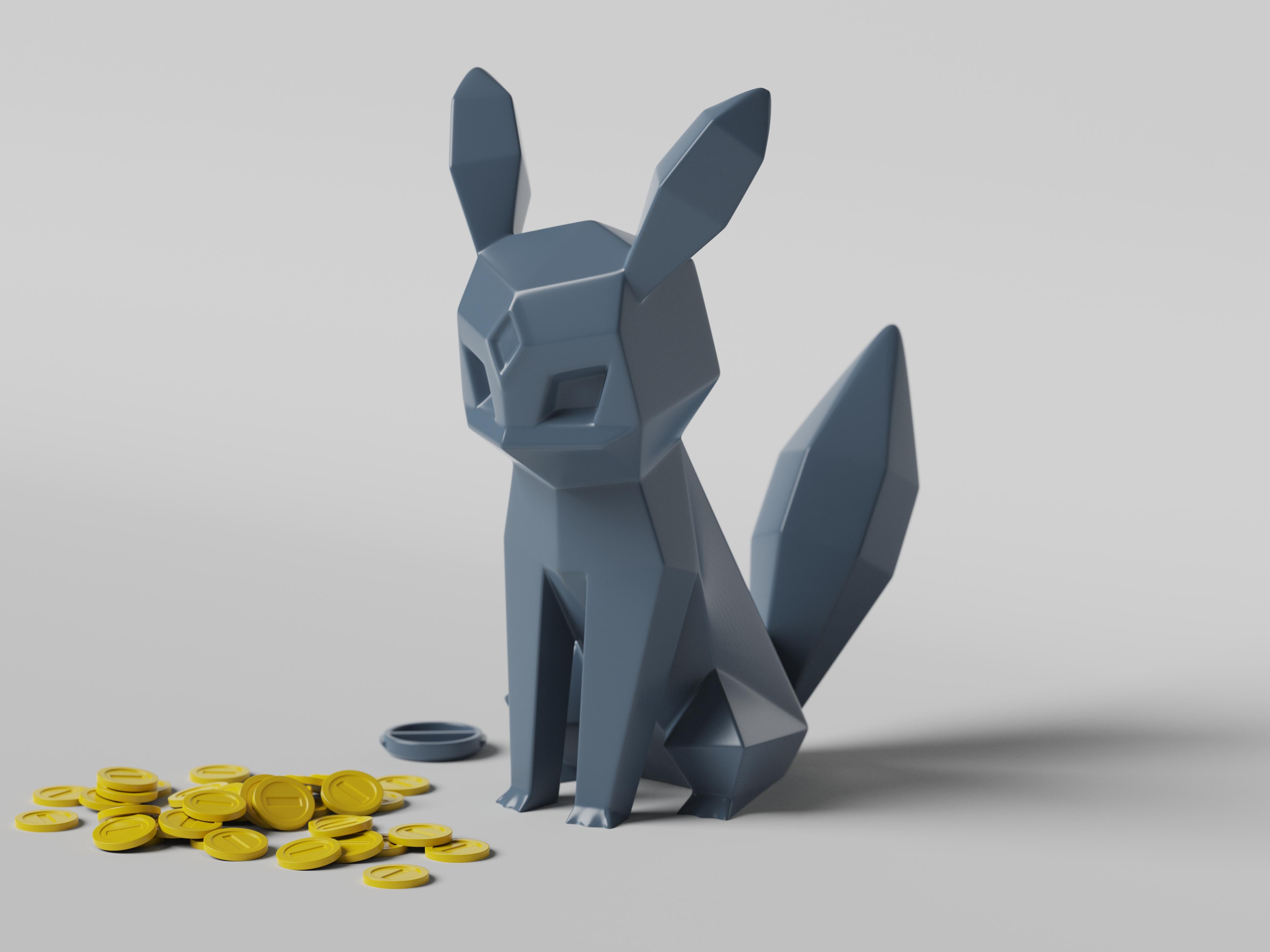 Low-poly Umbreon - Piggy Bank 3d model