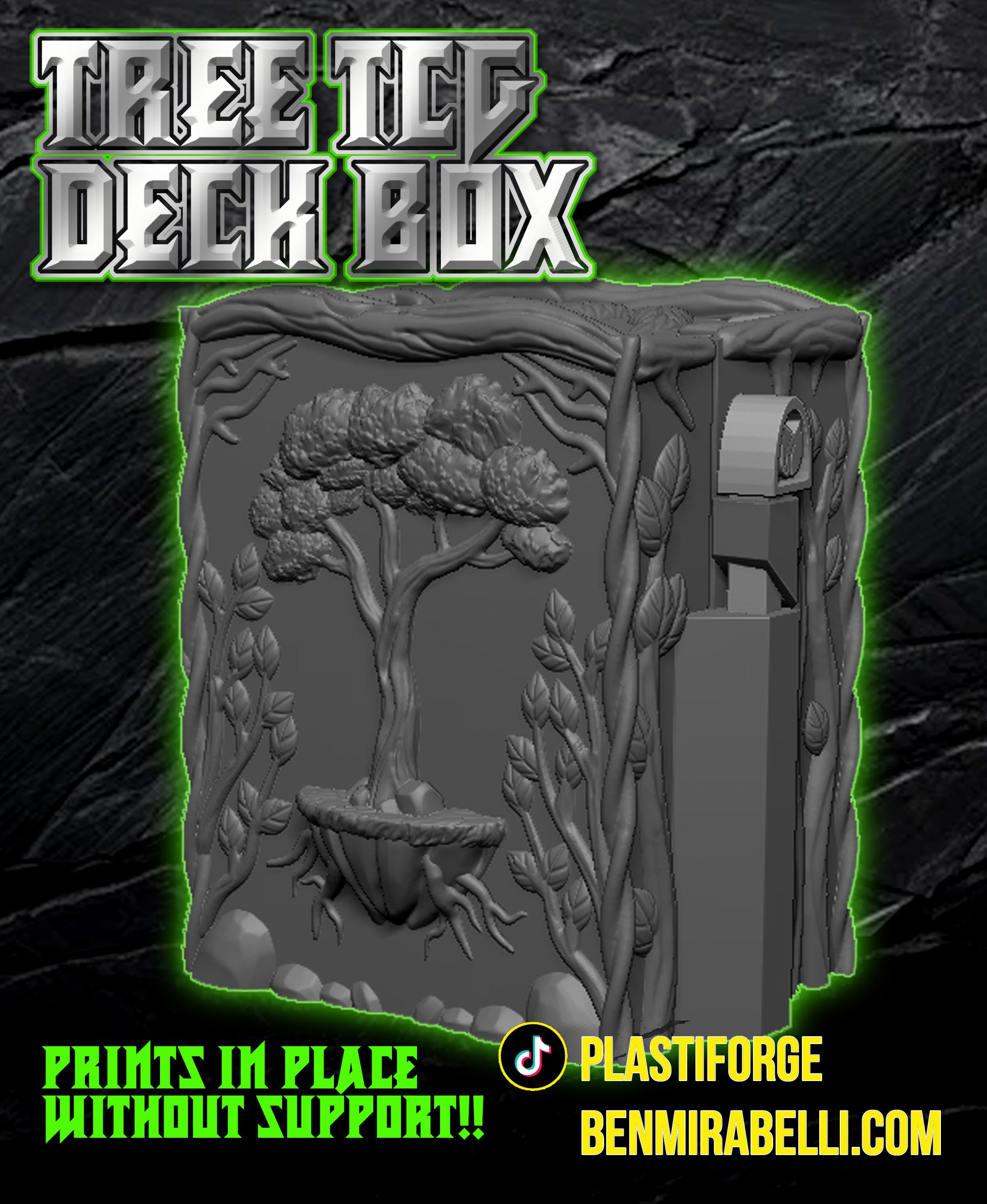 Tree Deck Box (for tcg Games) 3d model