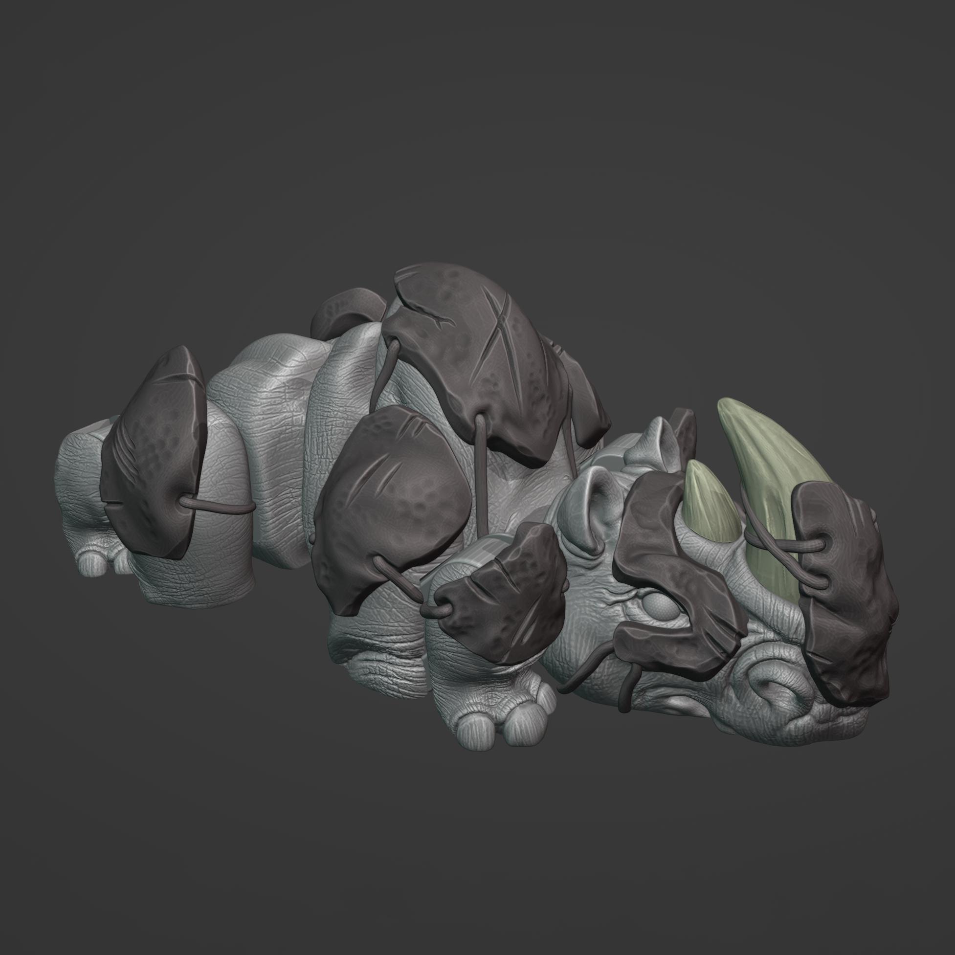 Armored Rhino 3d model