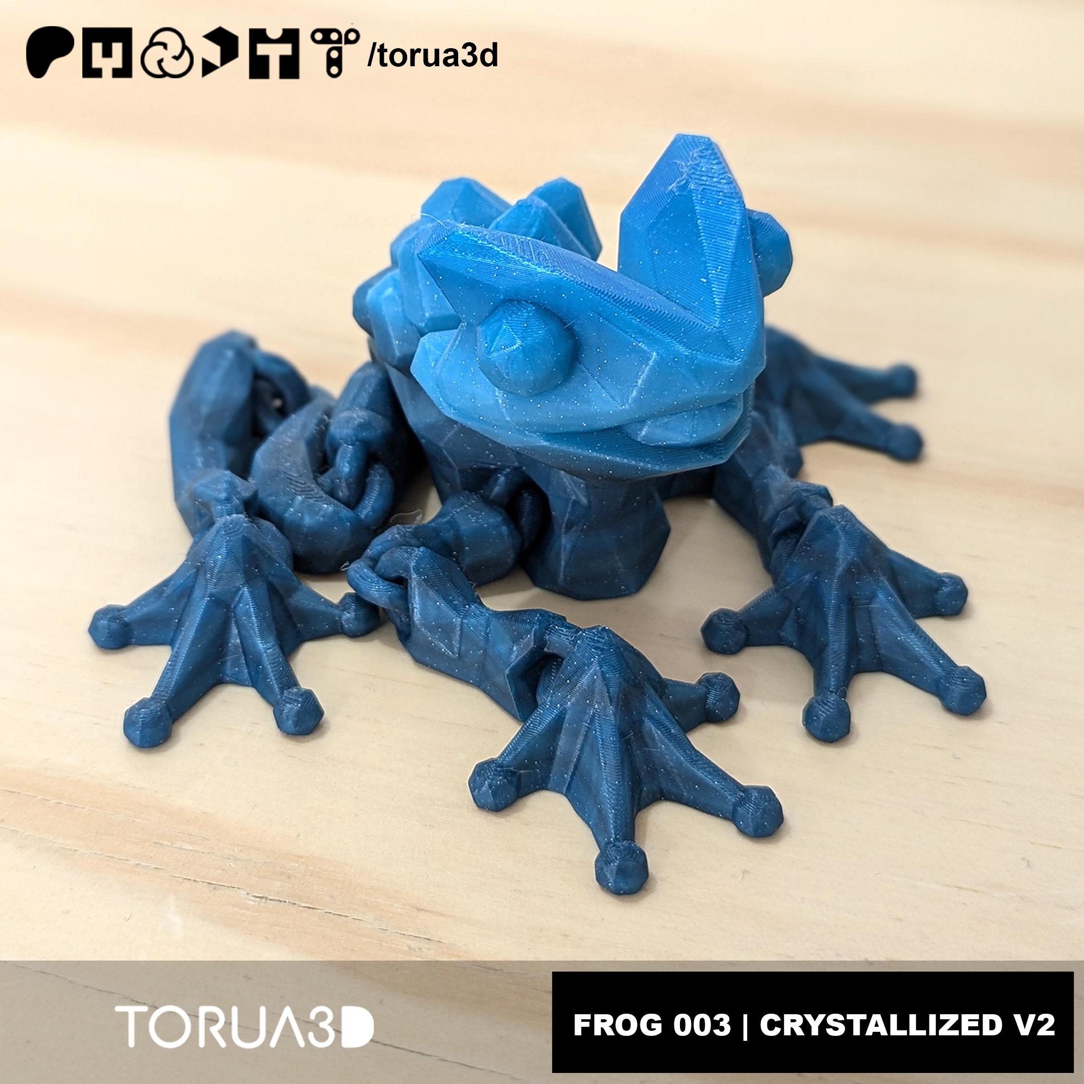 Articulated Frog 003 - Crystallized V2 - Print in place - No supports - STL 3d model