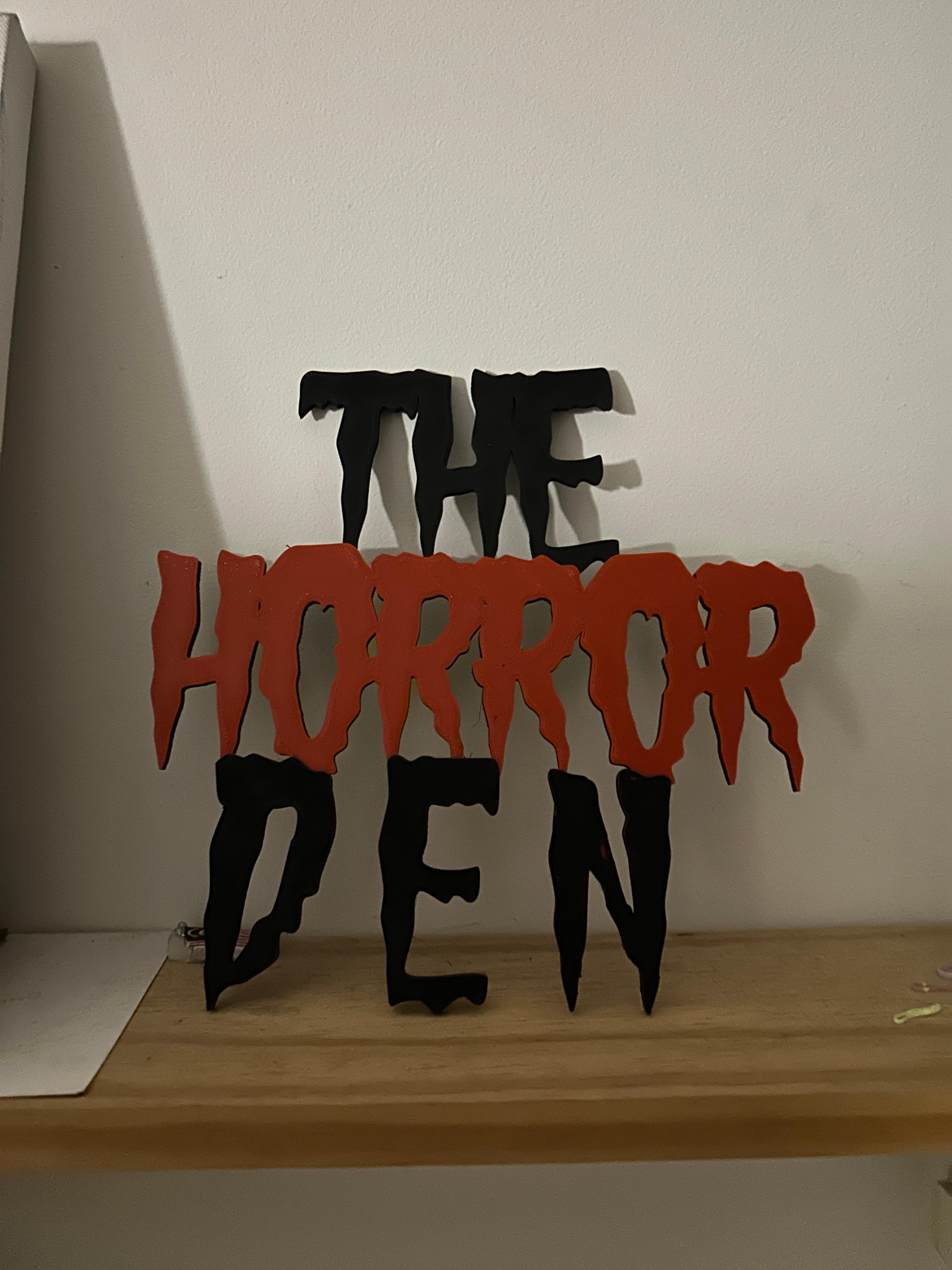 THE HORROR DEN WALL SIGN DOOR 3d model