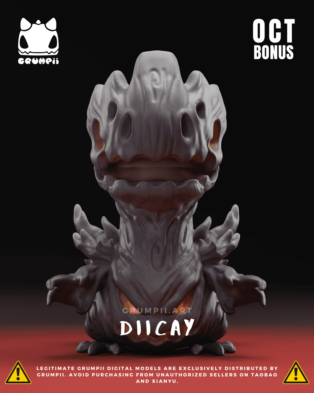 Grumpii 3D Printable Art Toy - 2024 October Bonus - Corvii & Diicay 3d model