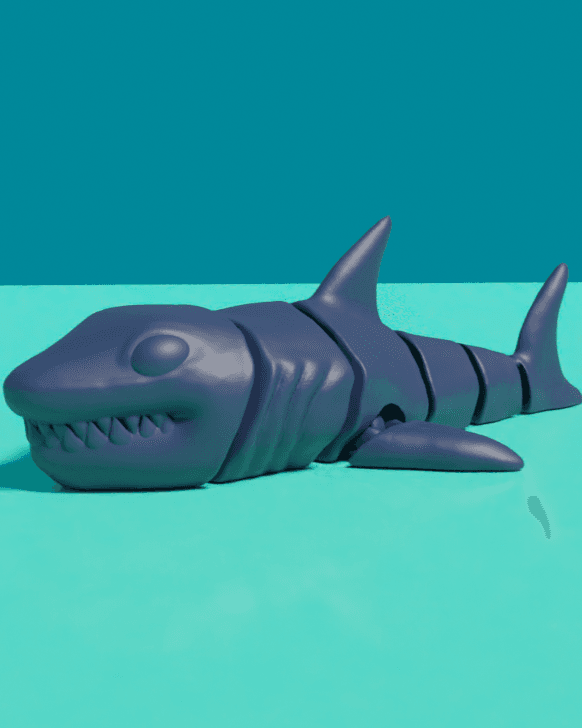 SIMPLE FLEXI SHARK - SUPPORT FREE - PRINT IN PLACE 3d model