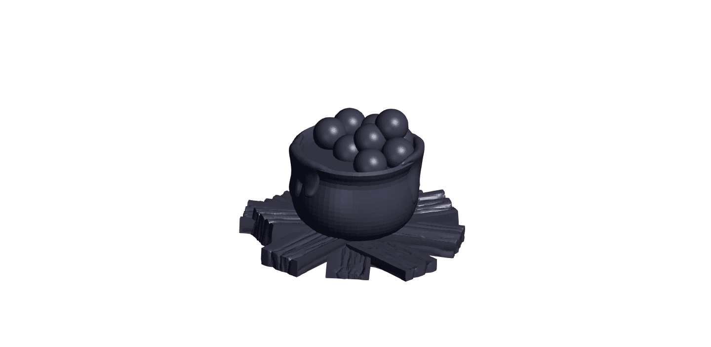 Cauldron with bubbles 3d model