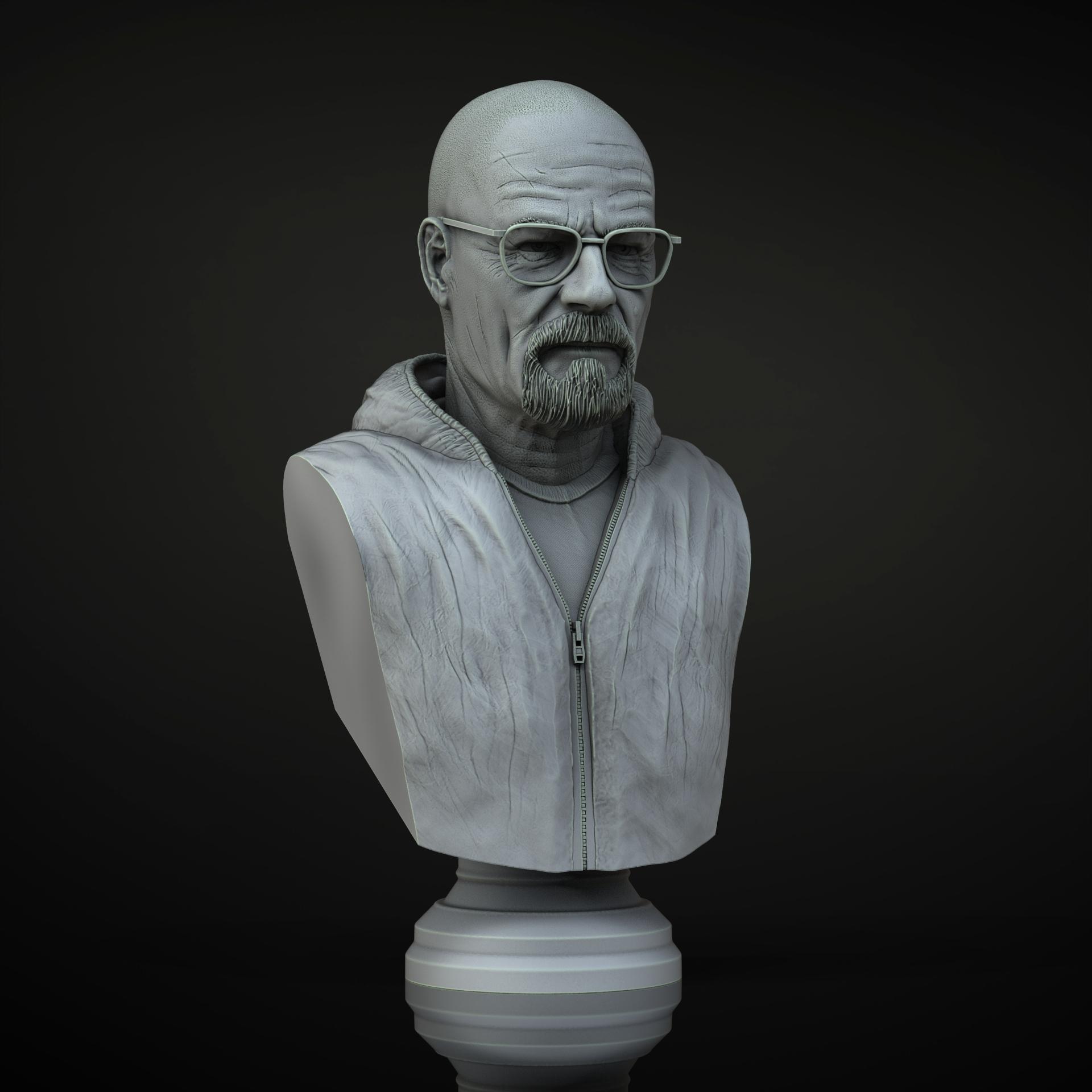 Walter White Bust - Breaking Bad (Pre-Supported) 3d model