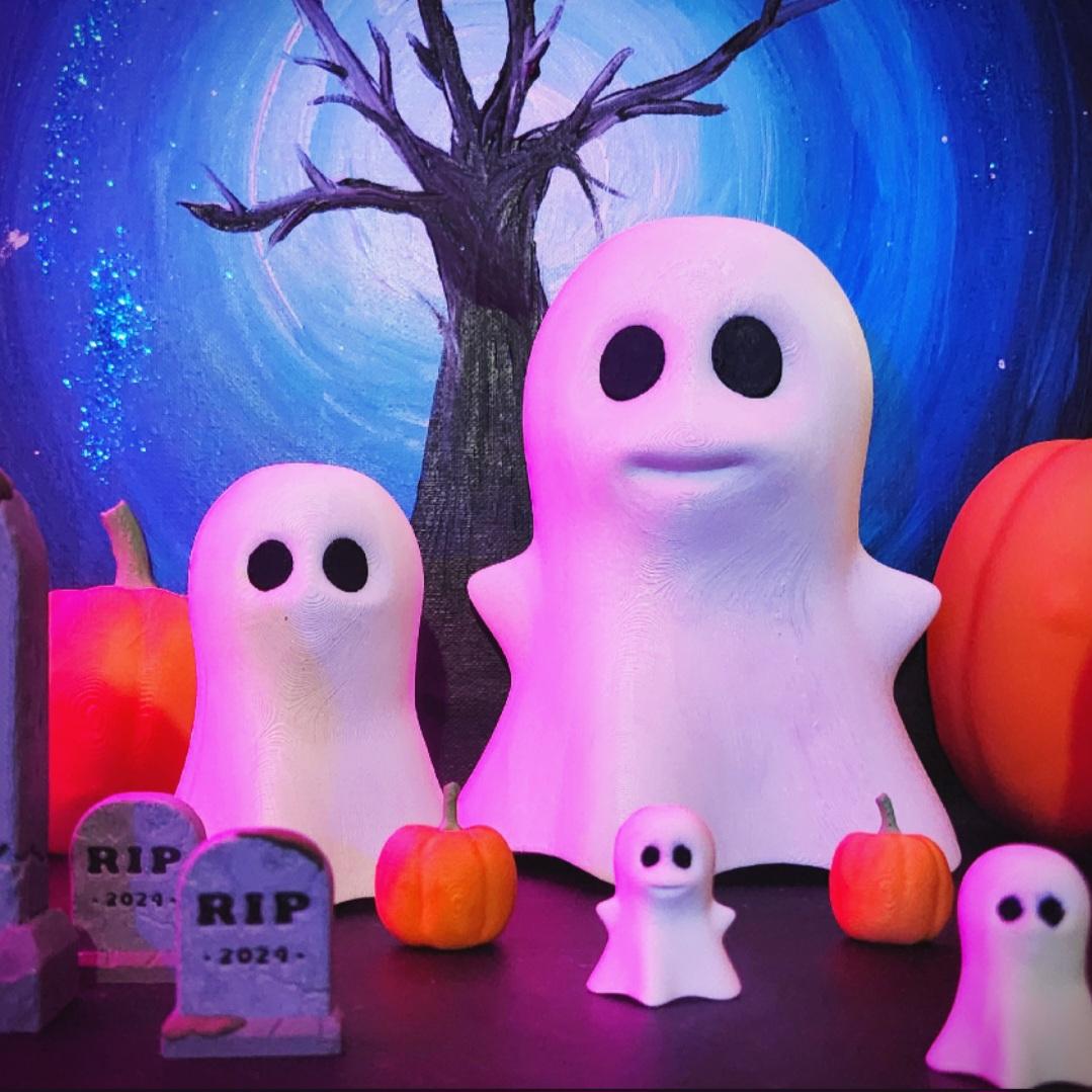 Happy / Spooky Ghost Pals Decorative 3D Wall Art Set :: SEASONAL [ Halloween 2024 ] 3d model