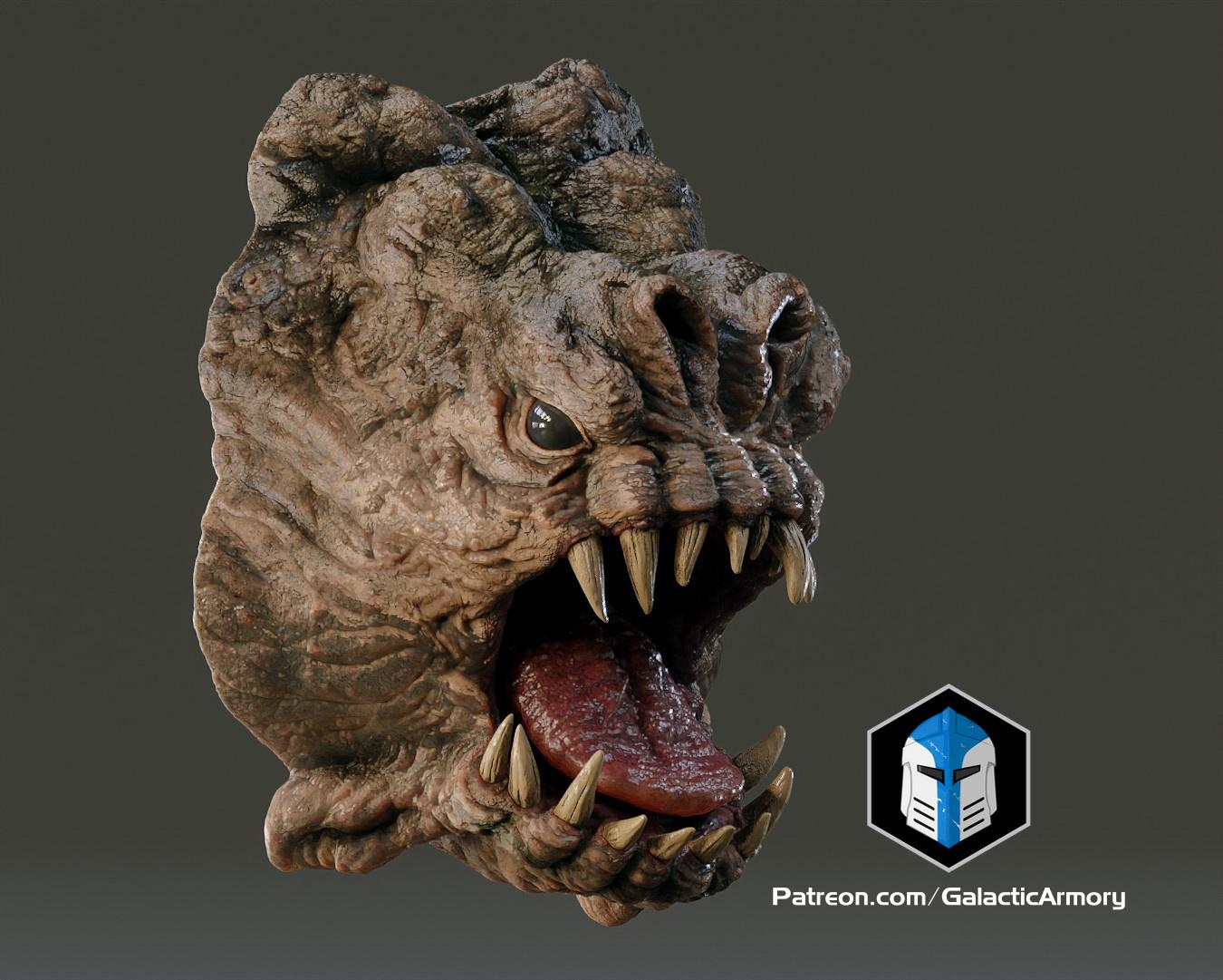 Life Sized Rancor Head Wall Mount - 3D Print Files 3d model