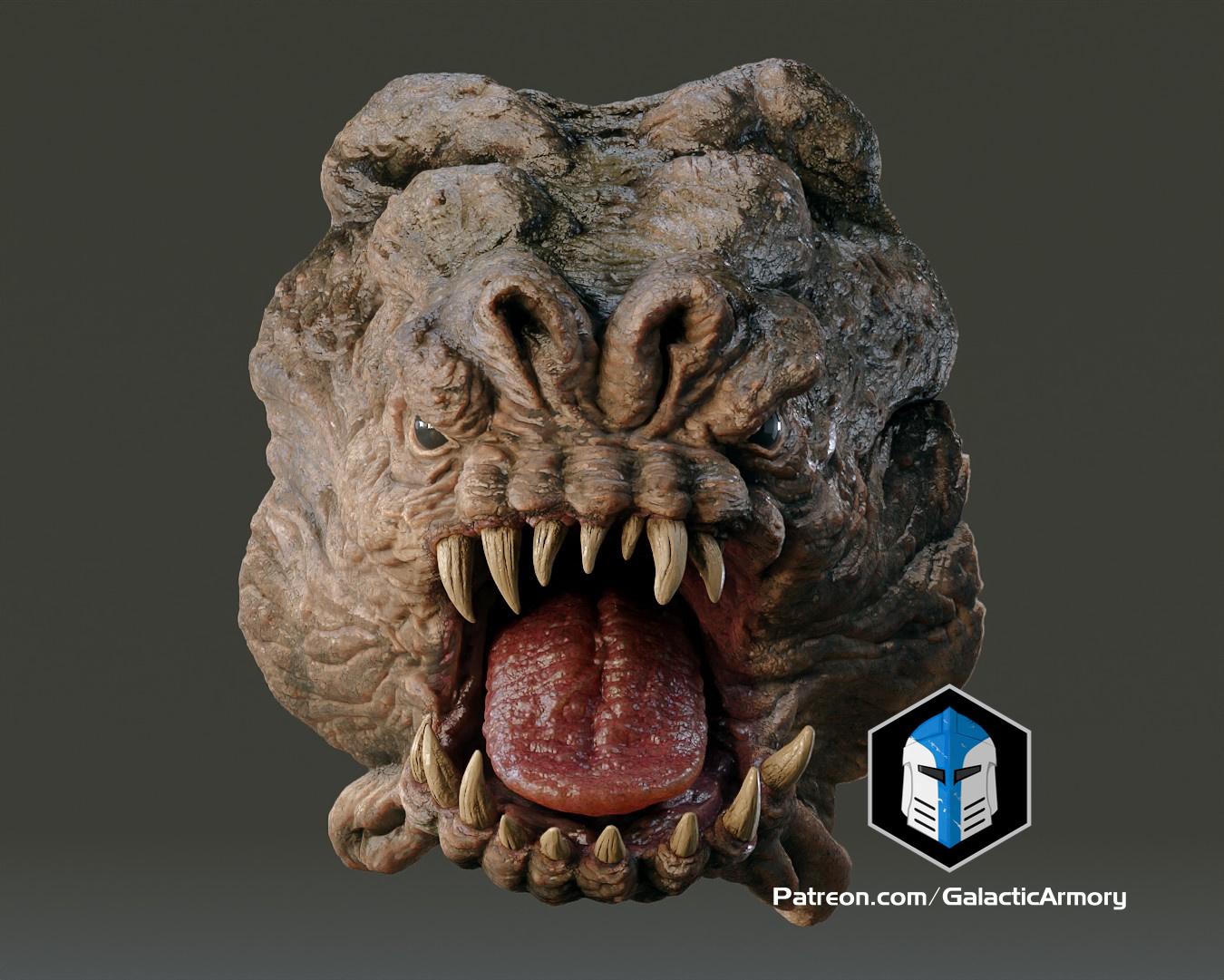 Life Sized Rancor Head Wall Mount - 3D Print Files 3d model