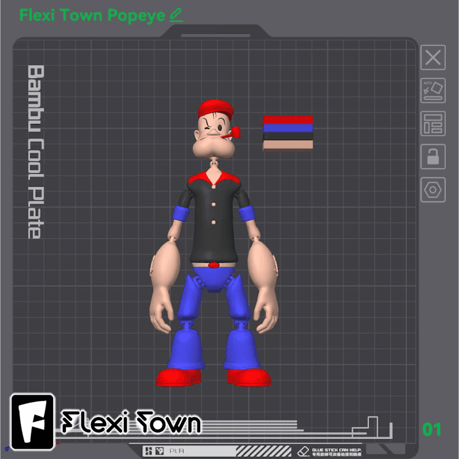 Flexi Print-in-Place Popeye 3d model