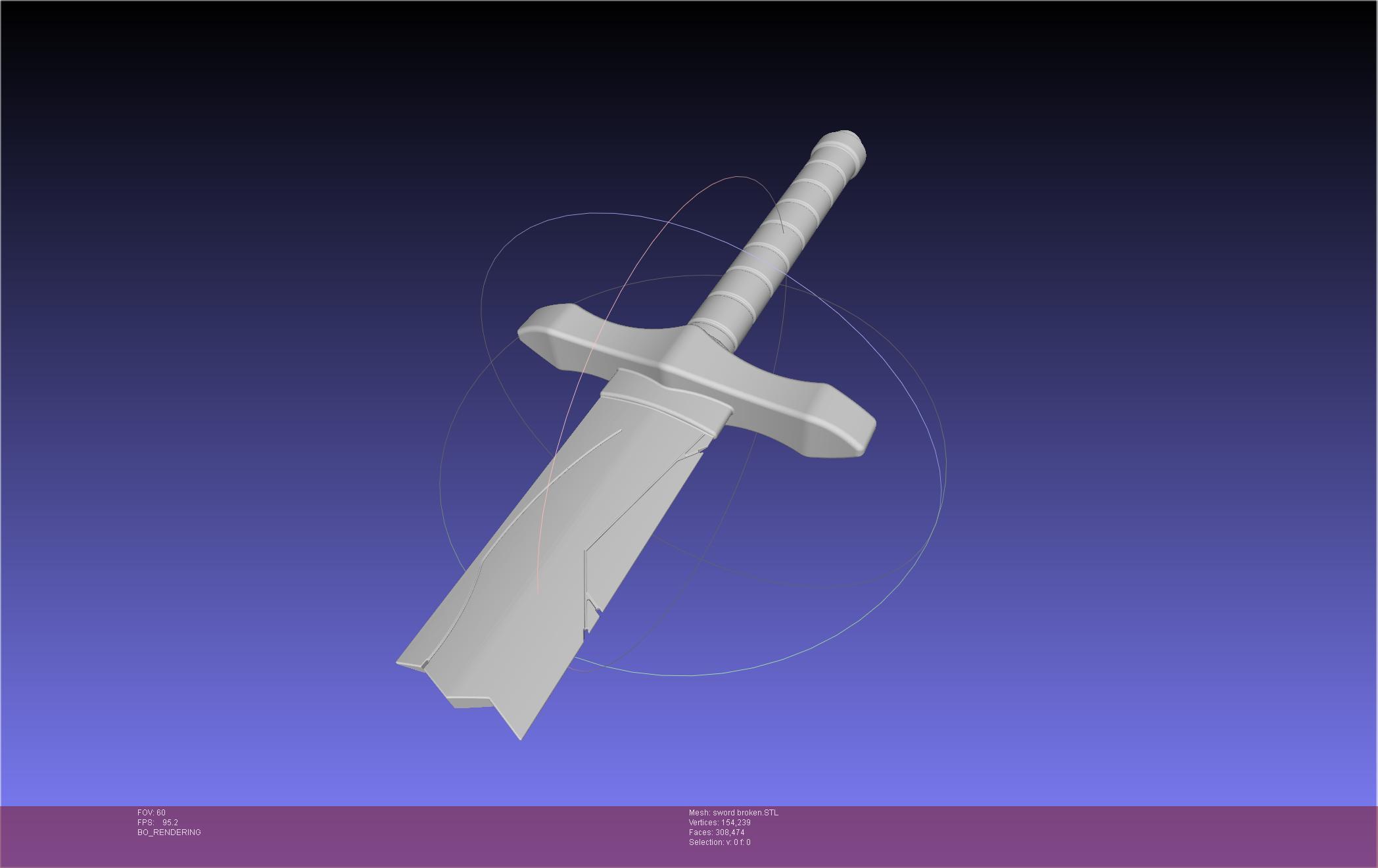 Solo Leveling Sword Intact And Broken Assembly 3d model