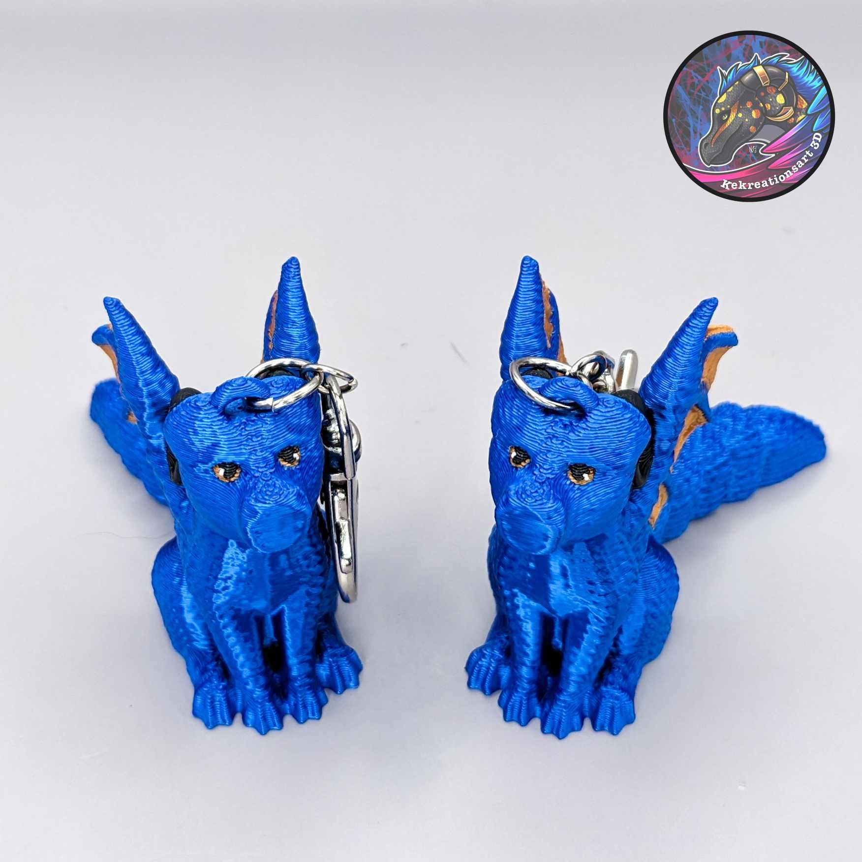 Flexi Kissy Keychains (Dragon + Fox) 3d model