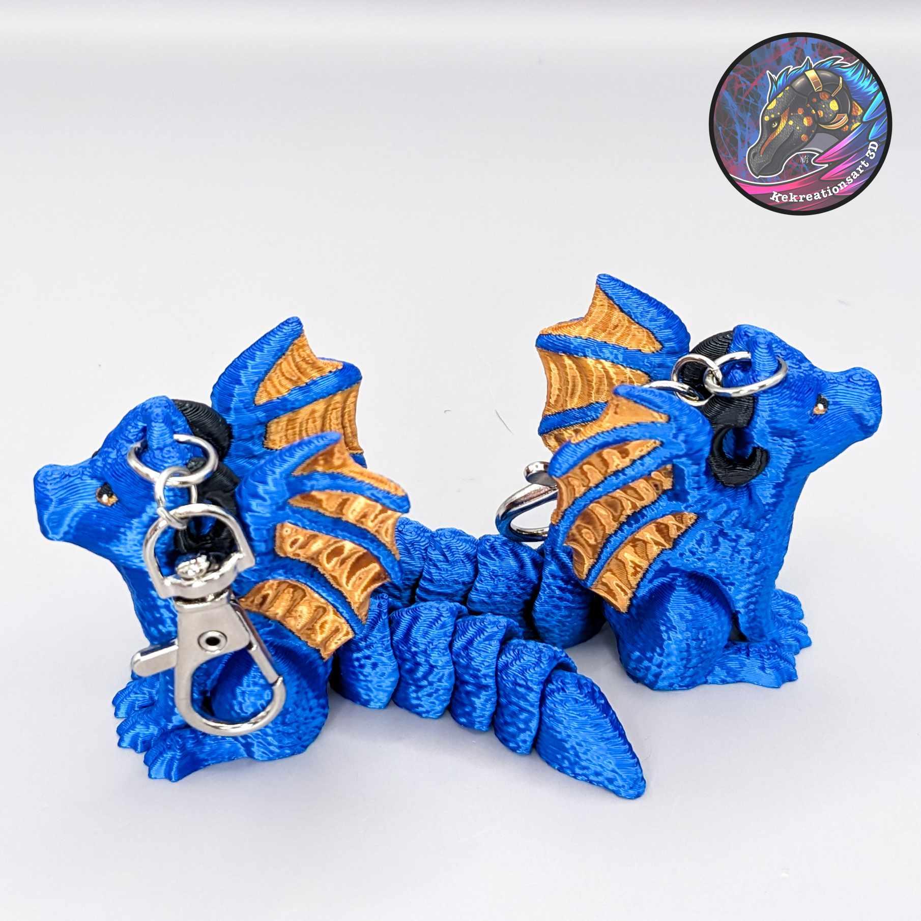 Flexi Kissy Keychains (Dragon + Fox) 3d model